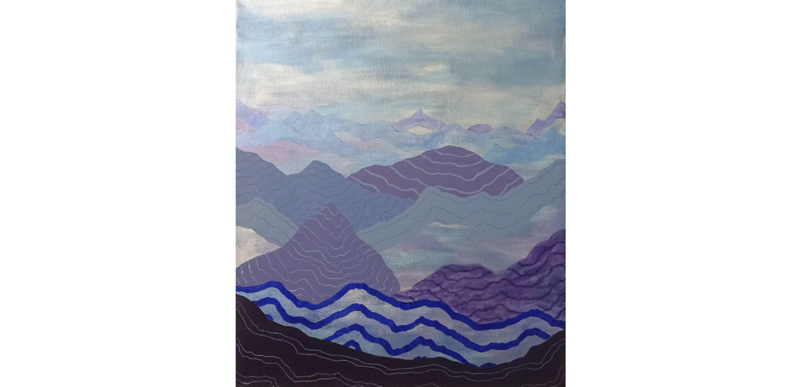Kristian Battell, Pure Form, 2025, acrylic and oil pastel on canvas
