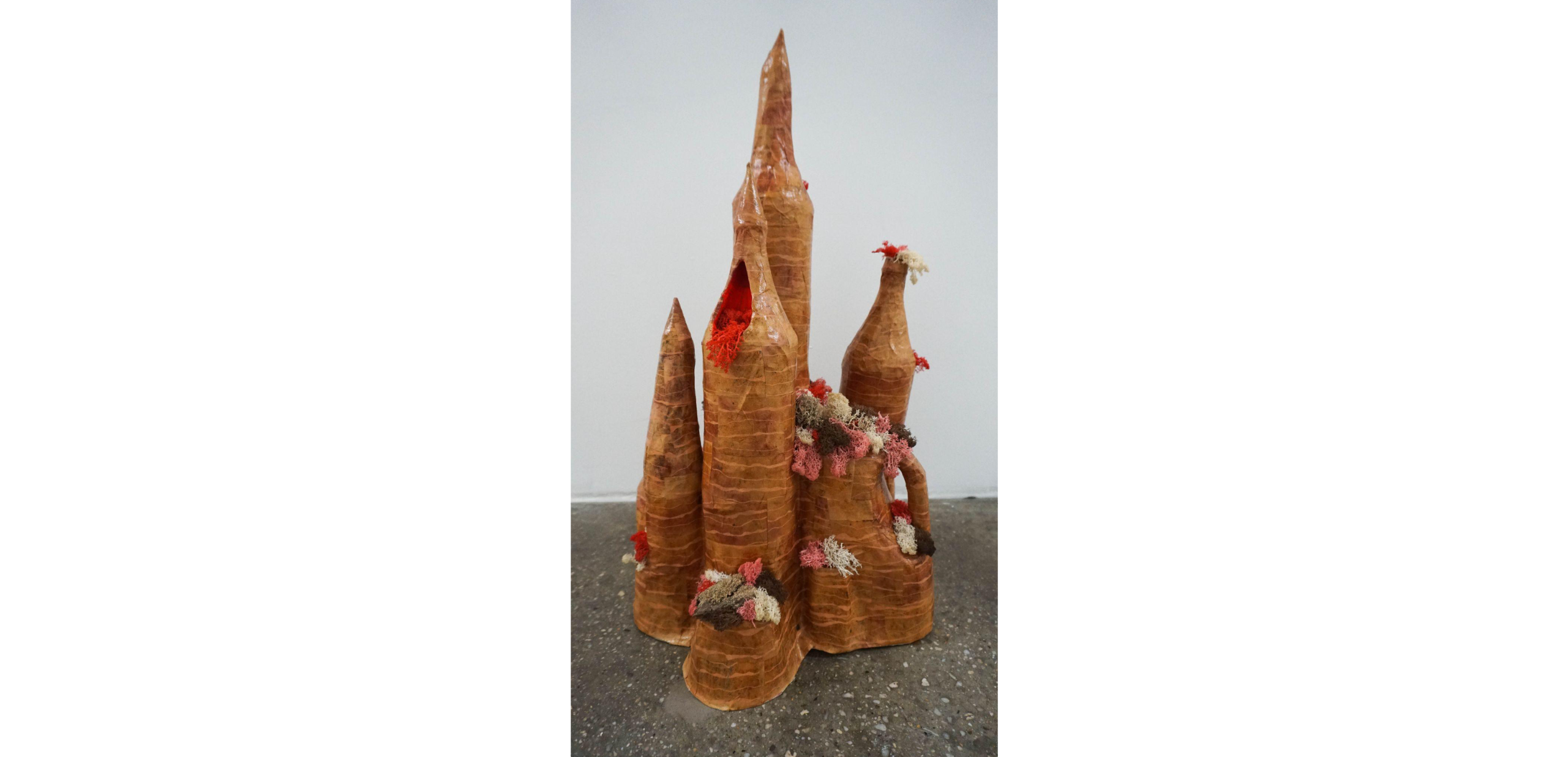 Kristian Battell, The Spires, 2024, paper, mixed media, and found materials