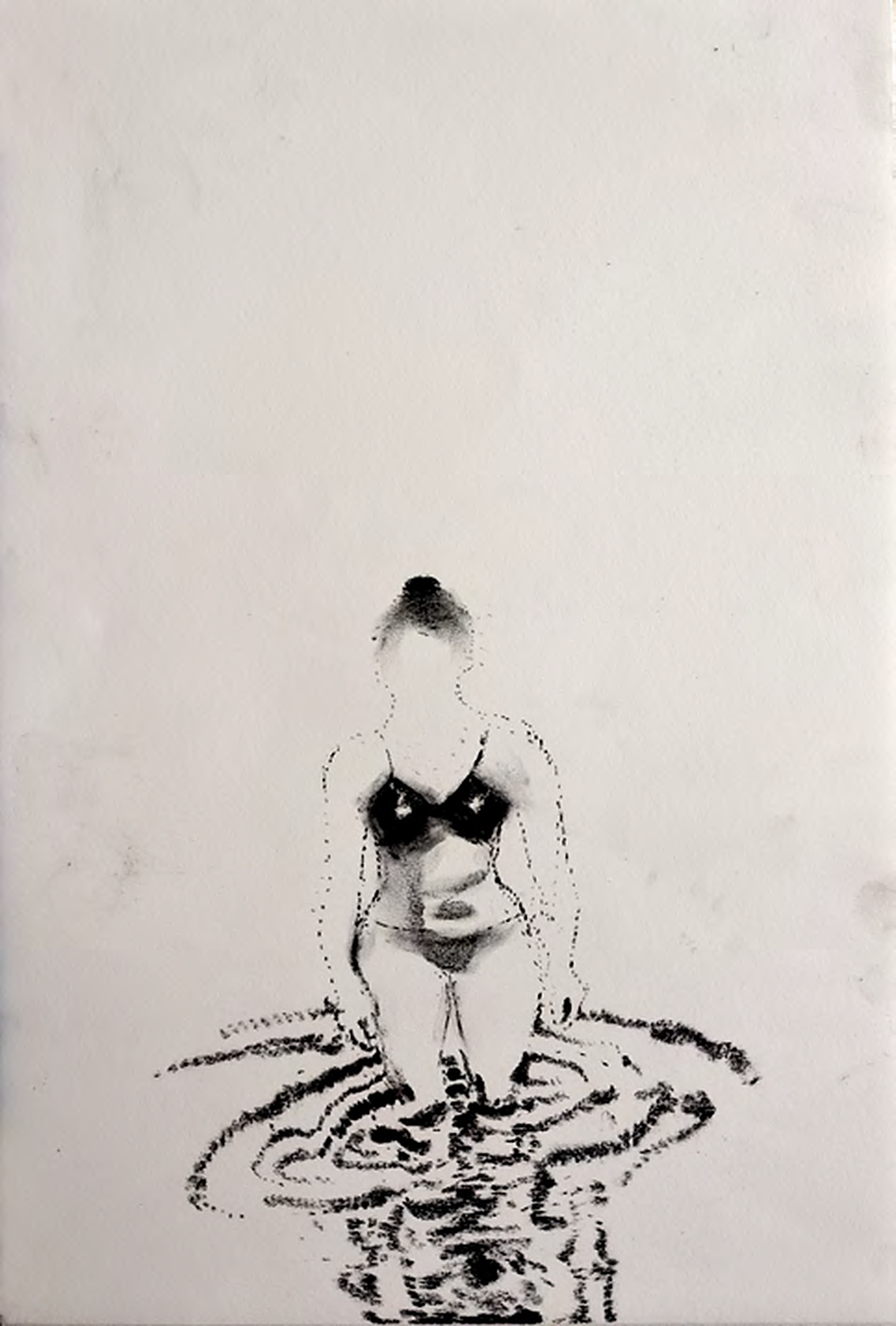 Li Xu, Reflection, 2022, charcoal on paper