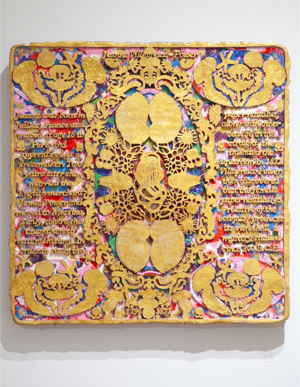 Renee Magnanti, Jeanne Villepreux-Power, 2025, Carved encaustic on panel