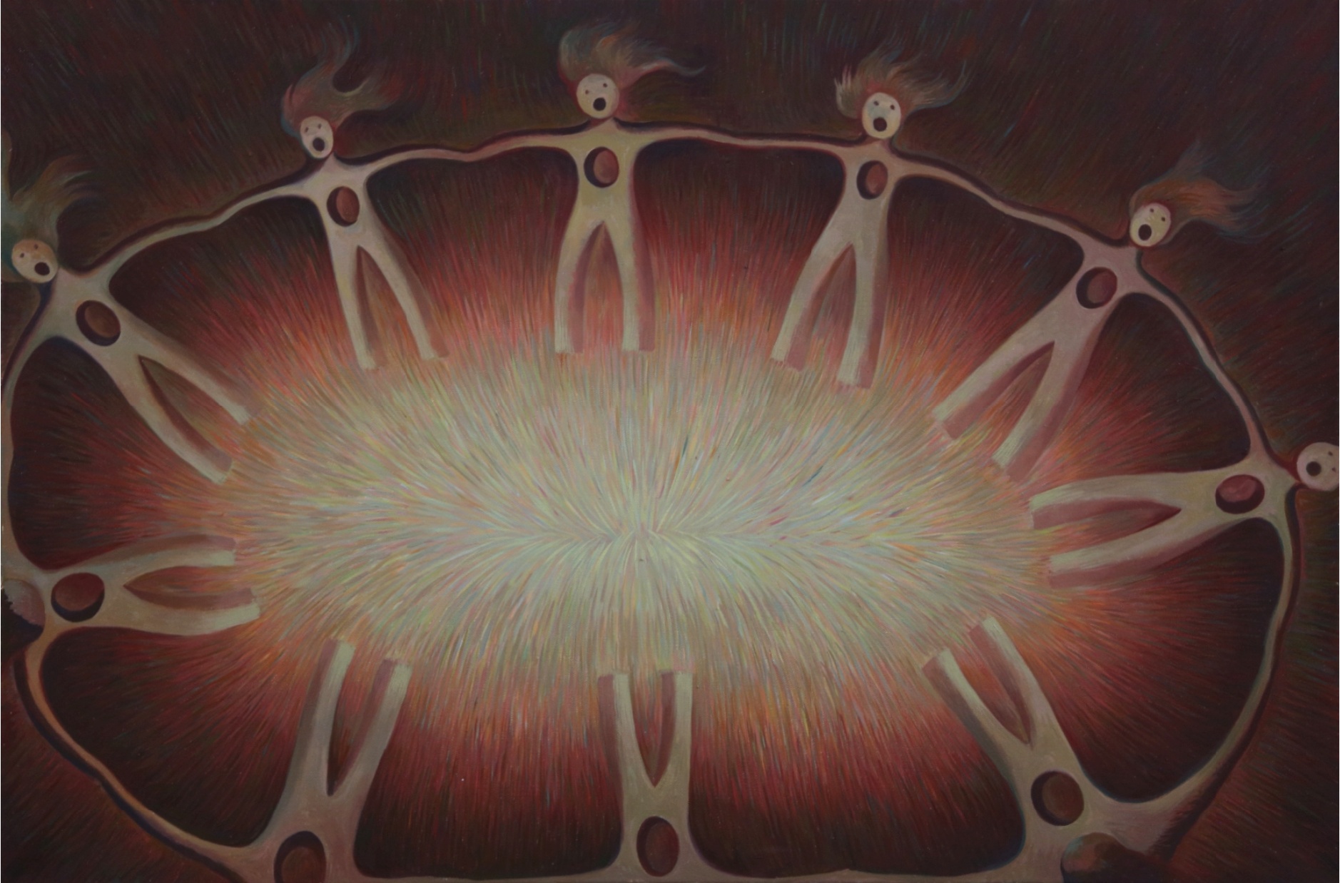 Wo Xinyu, Dance at the End of the Light, 2024, oil on canvas