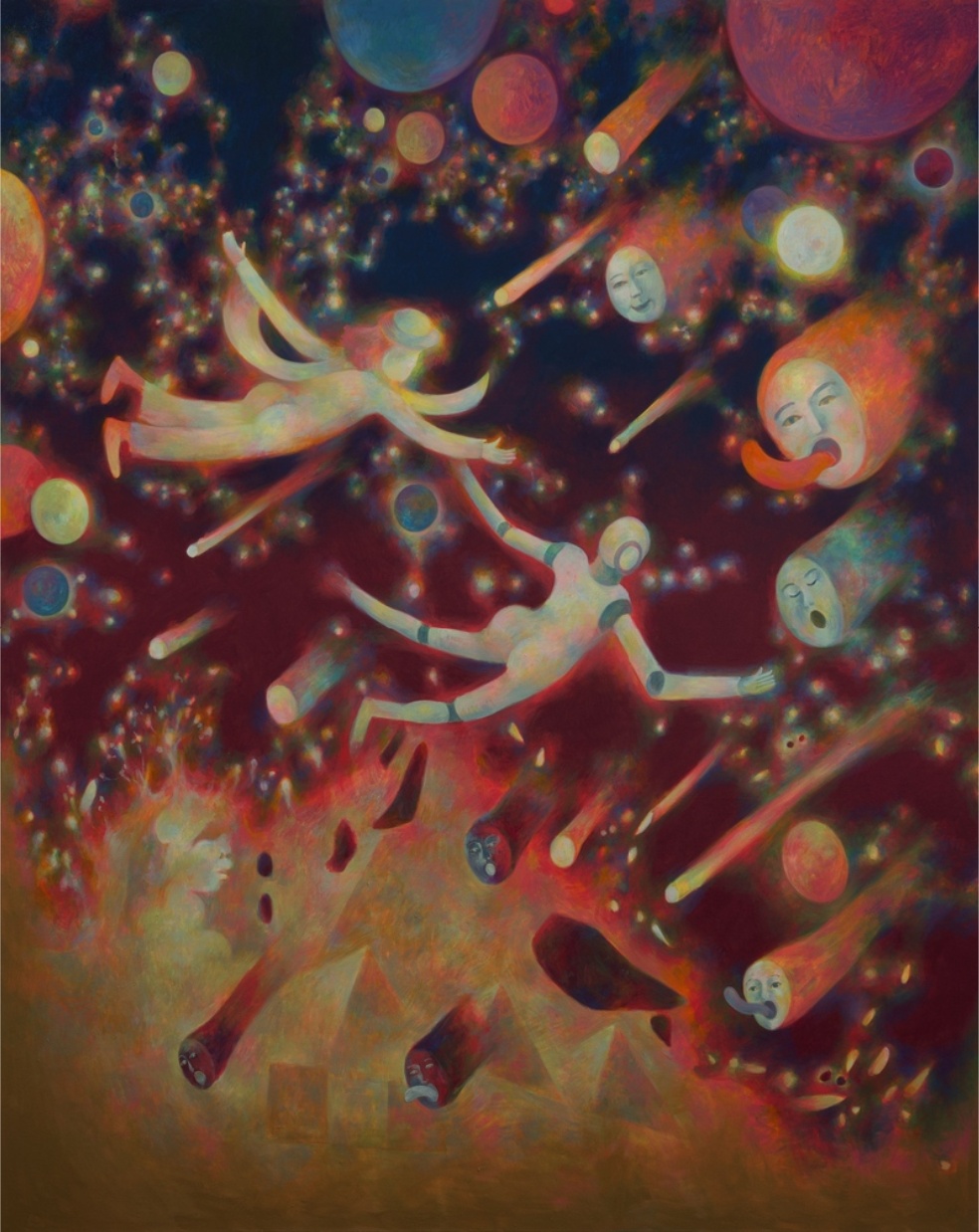 Wo Xinyu, Getting You Out of the Galaxy When the Heat Death of the Universe Arrives, 2024, oil on canvas
