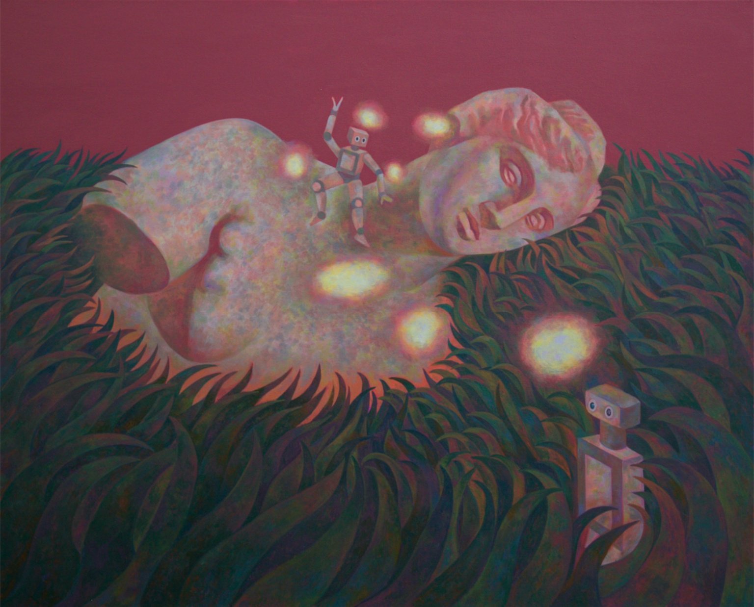 Wo Xinyu, Golden Hour's Ghost, 2024, oil on canvas
