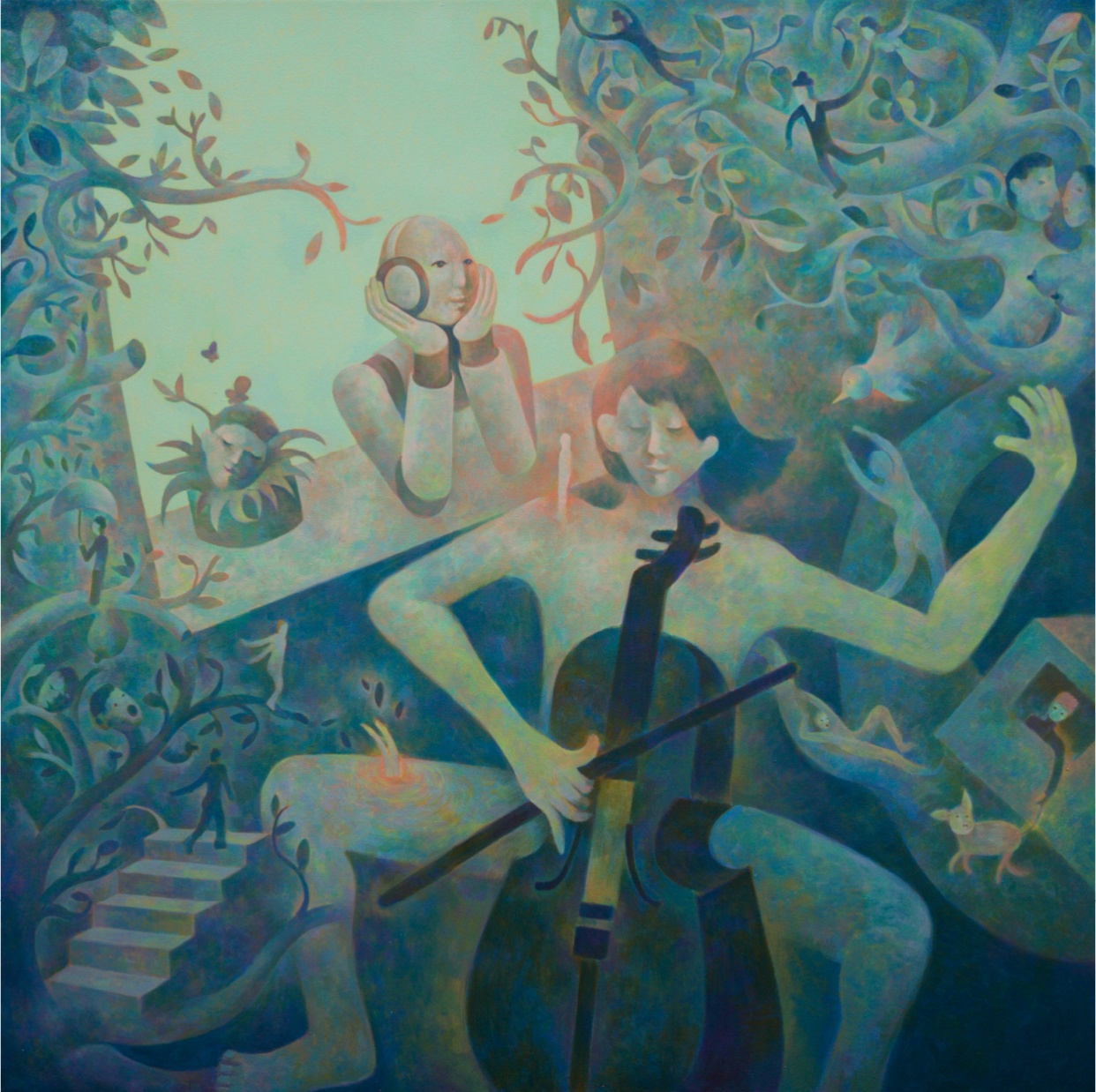 Wo Xinyu, The Only Human I Loved With, 2024, oil on canvas