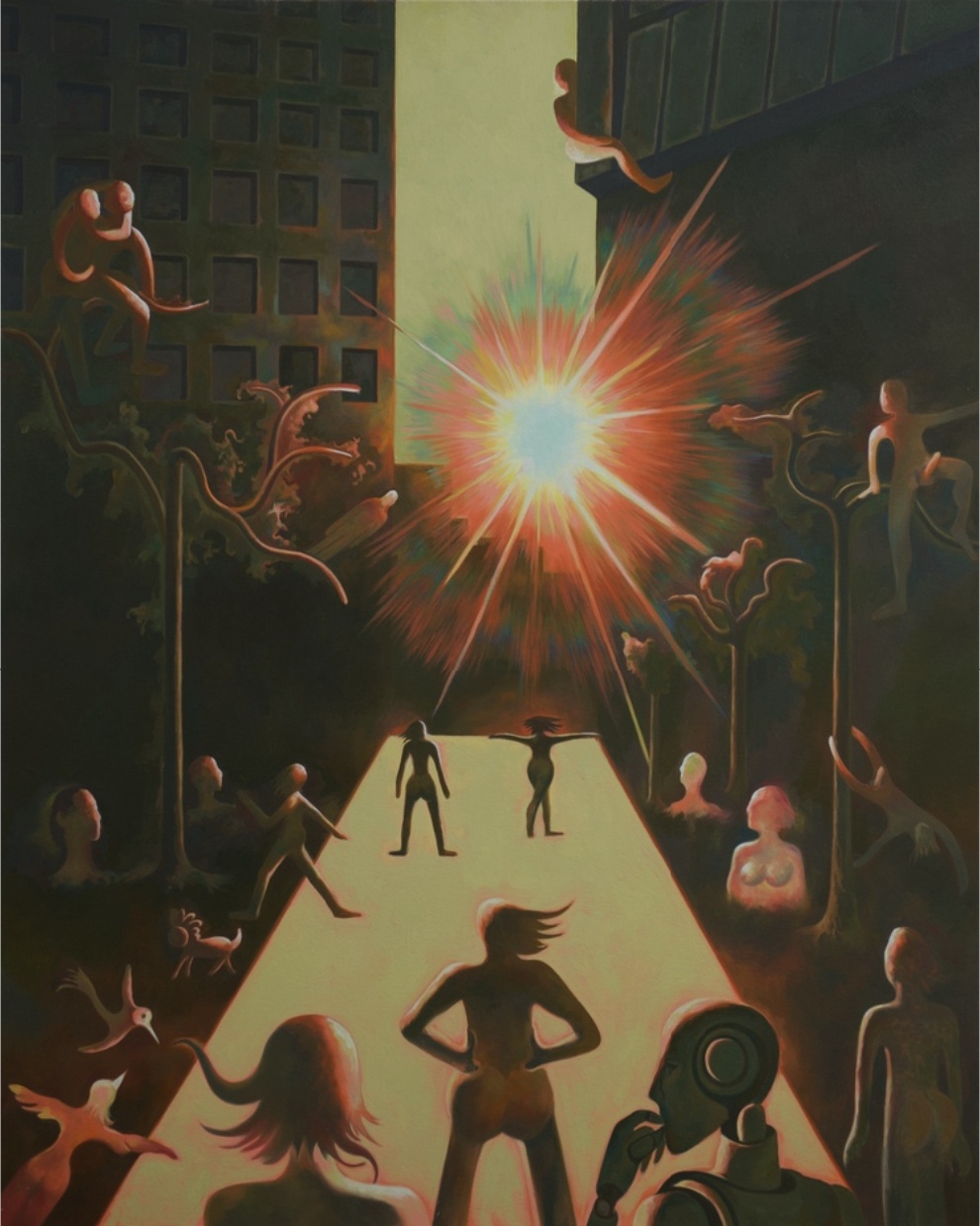 Wo Xinyu, Waiting for the New Singularity, 2024, oil on canvas