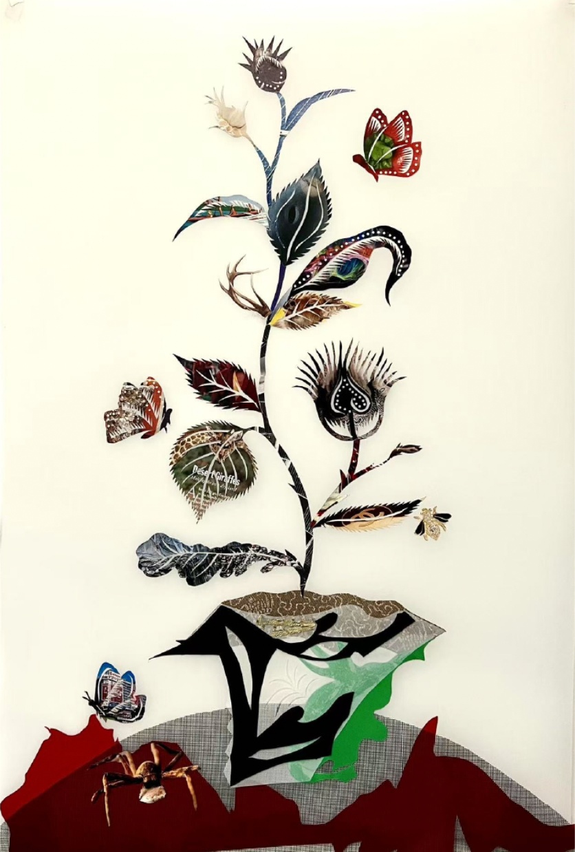Xin Song, Still Life Life series #01, 2024, Mixed material, watercolor and photo papercut collage