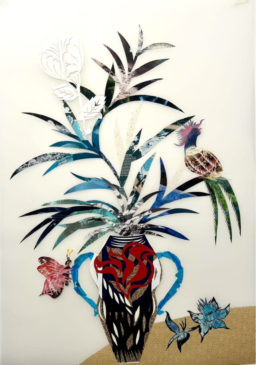 Xin Song, Still Life Life series #02, 2024, Mixed material, watercolor and photo papercut collage