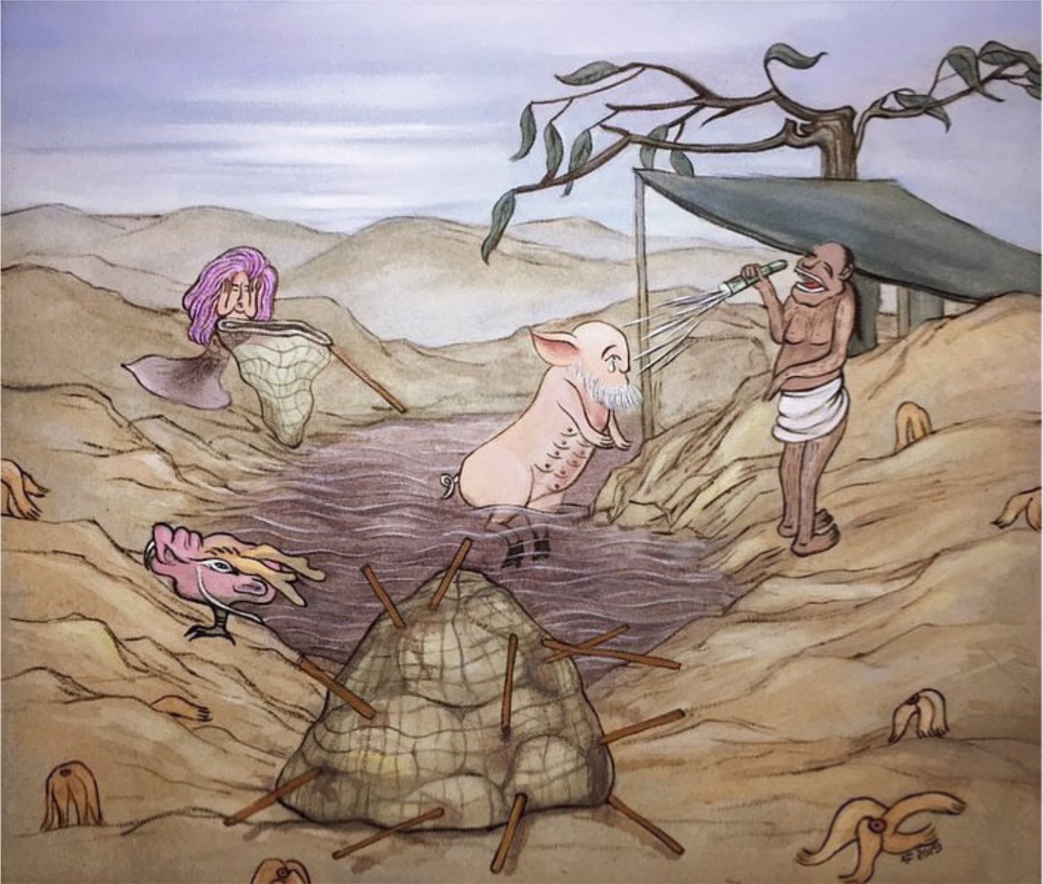 Xue Fei, Observing self - Hai Nei Nan Jing, 2019, mixed media on canvas
