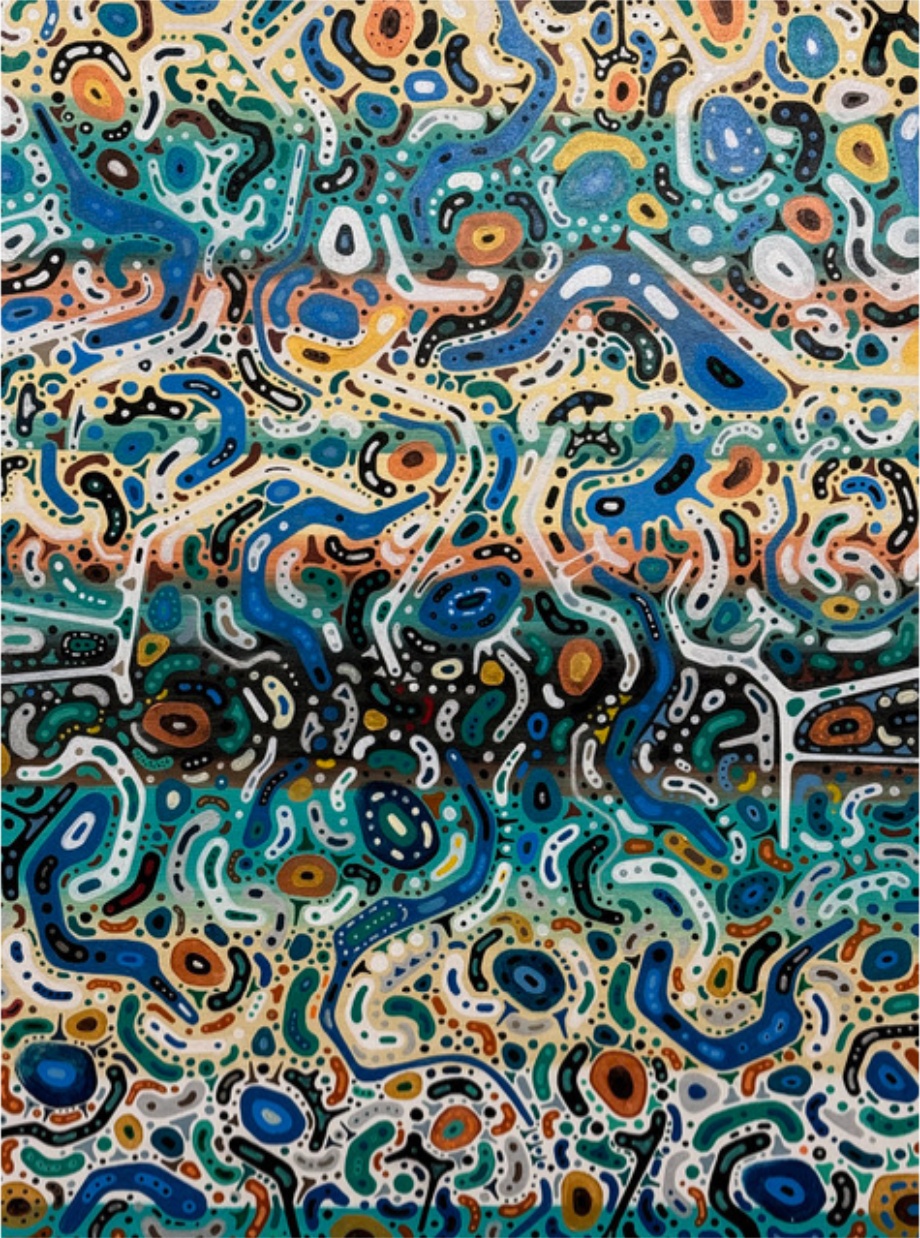 Xue Zheng, Flyby of unidentified object, 2024, acrylic on canvas