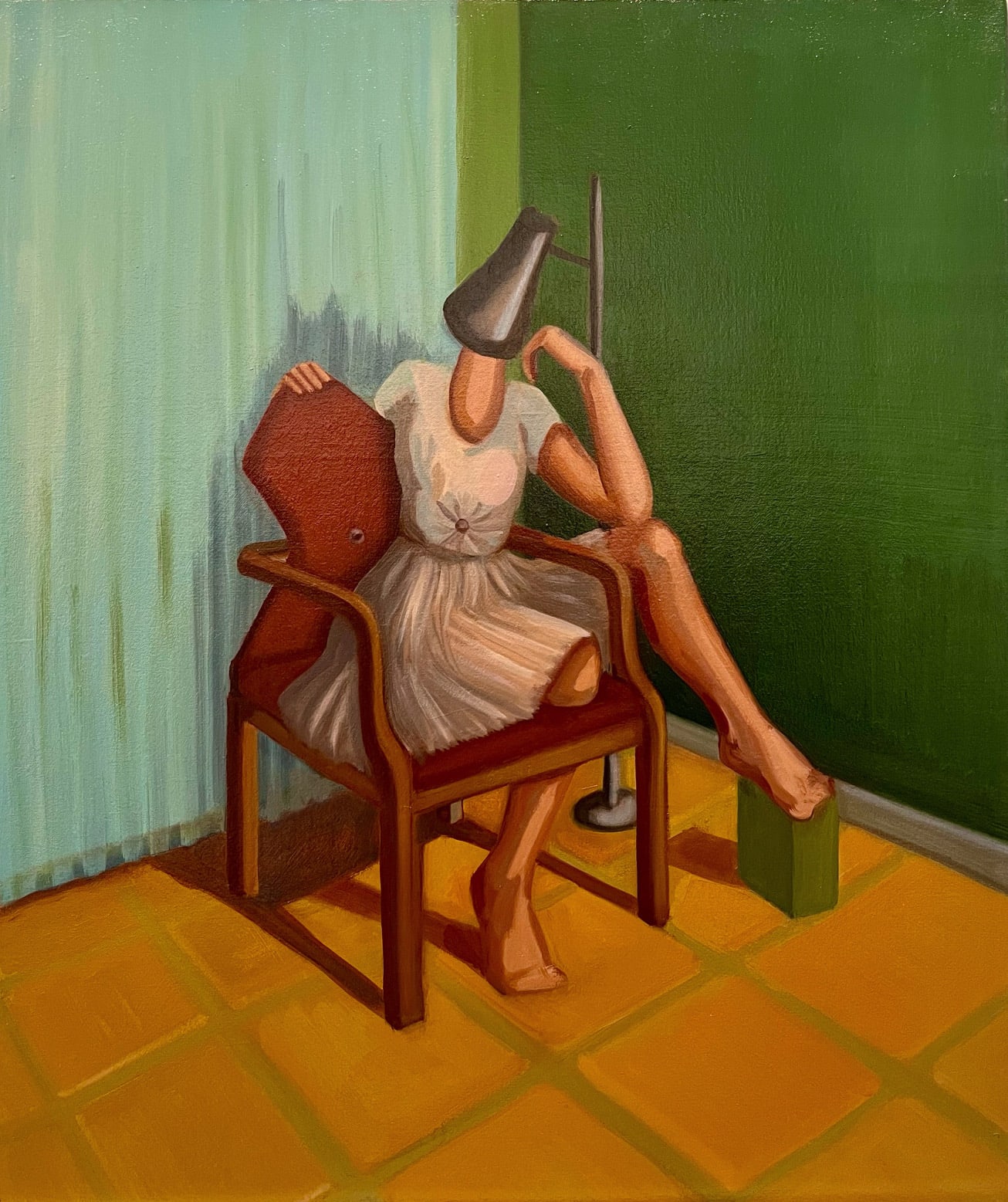 Caroline Villard, Lady with lamp, 2021, oil on canvas