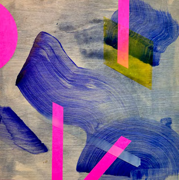 Chukwuemeka Anthony Chukwu, Aoi, 2023, acrylic, gels and tapes on wood