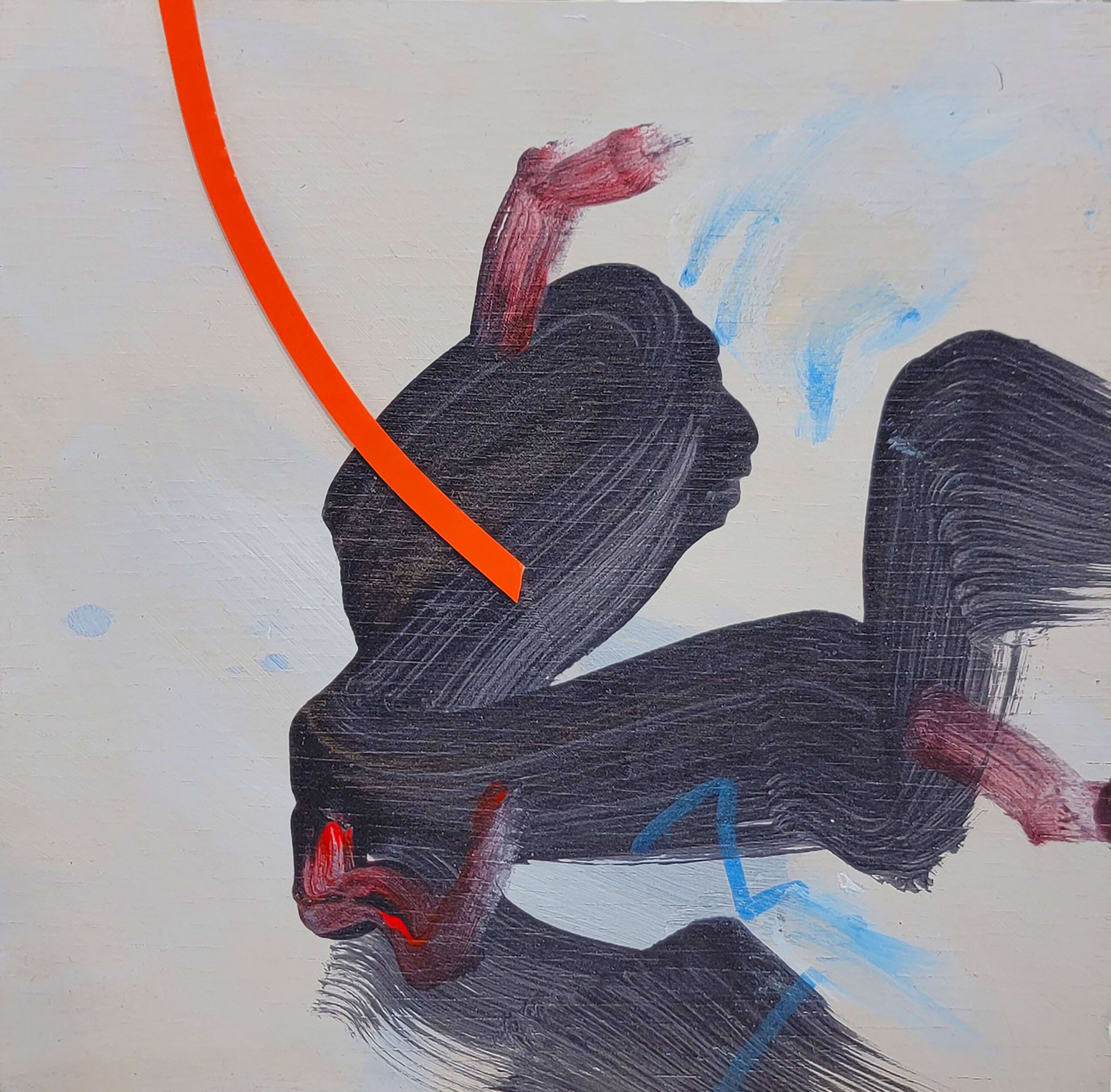 Chukwuemeka Anthony Chukwu, Painting fragment, 2023, acrylic and tape on panel