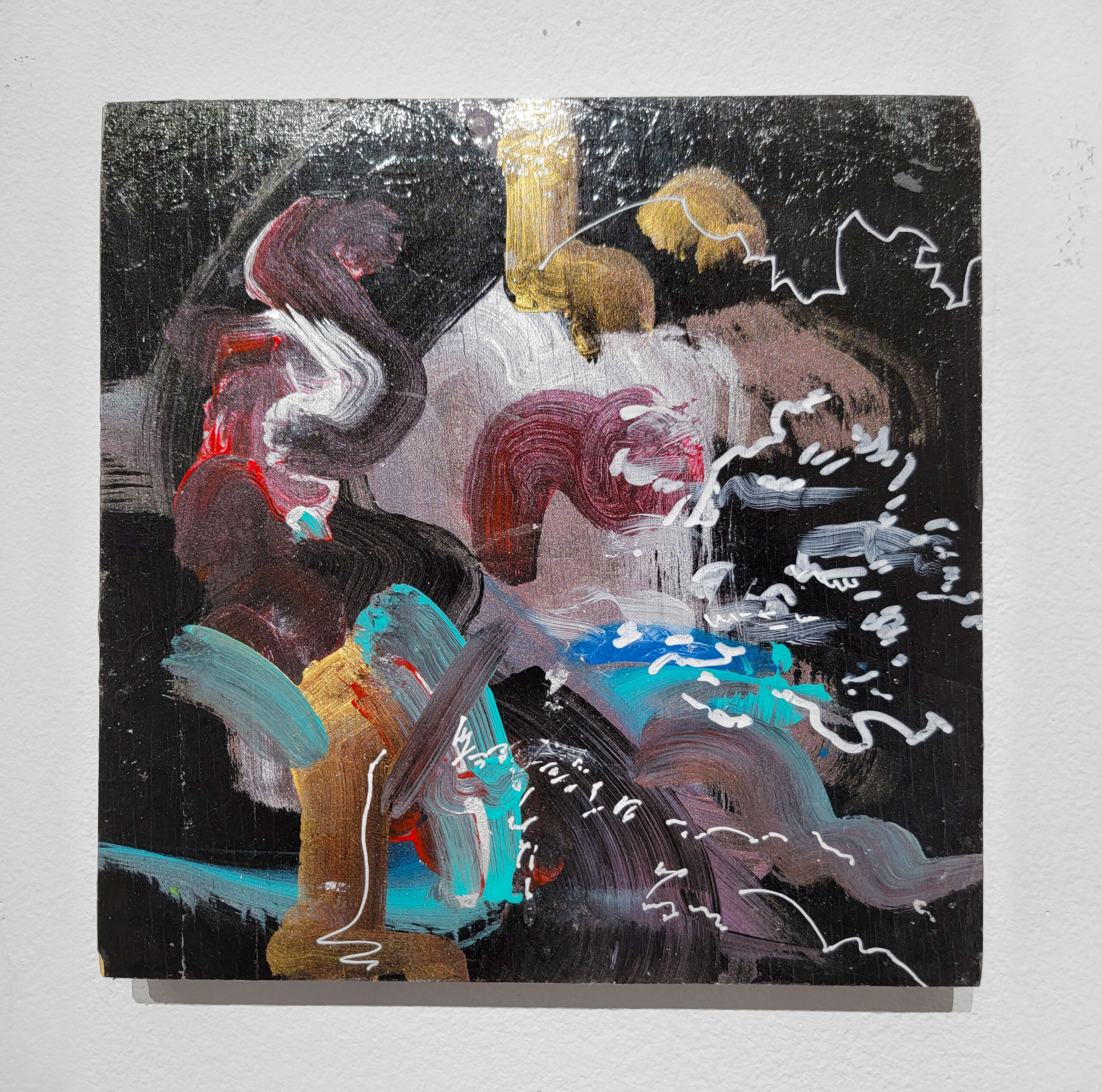 Chukwuemeka Anthony Chukwu, Painting fragment, 2023, acrylic and tape on panel