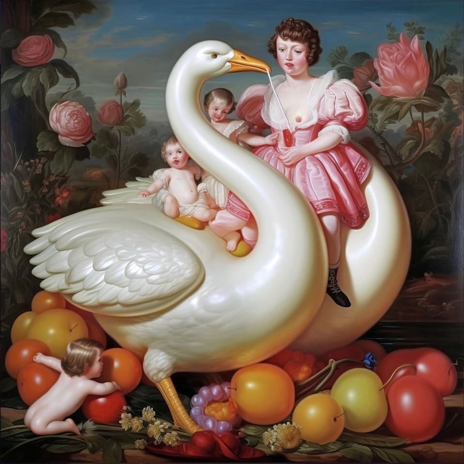 Deng Xiao, Graceful Encounter, 2023, oil on canvas