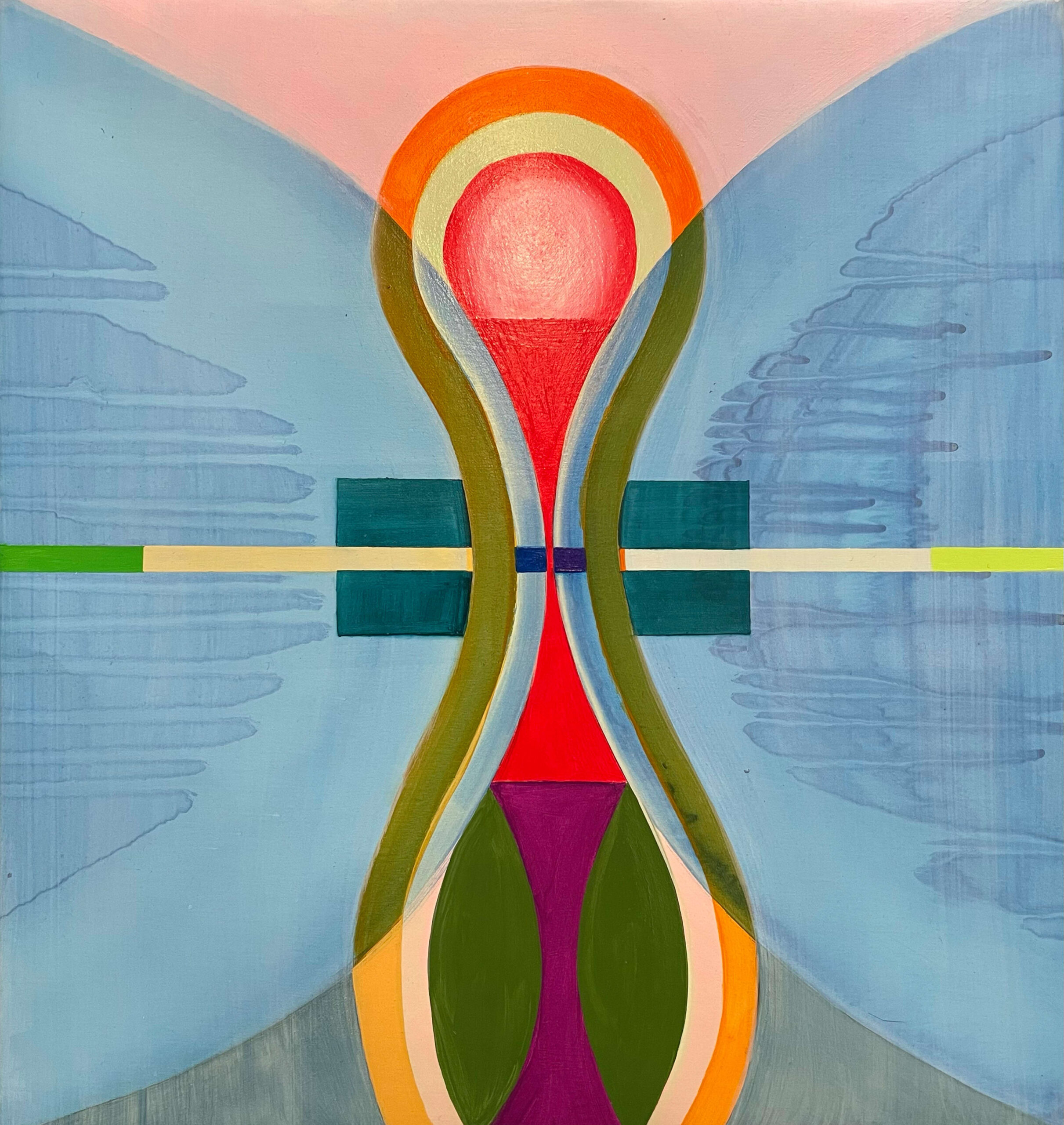 Emily Cheng, Double Green, 2014, flashe on canvas
