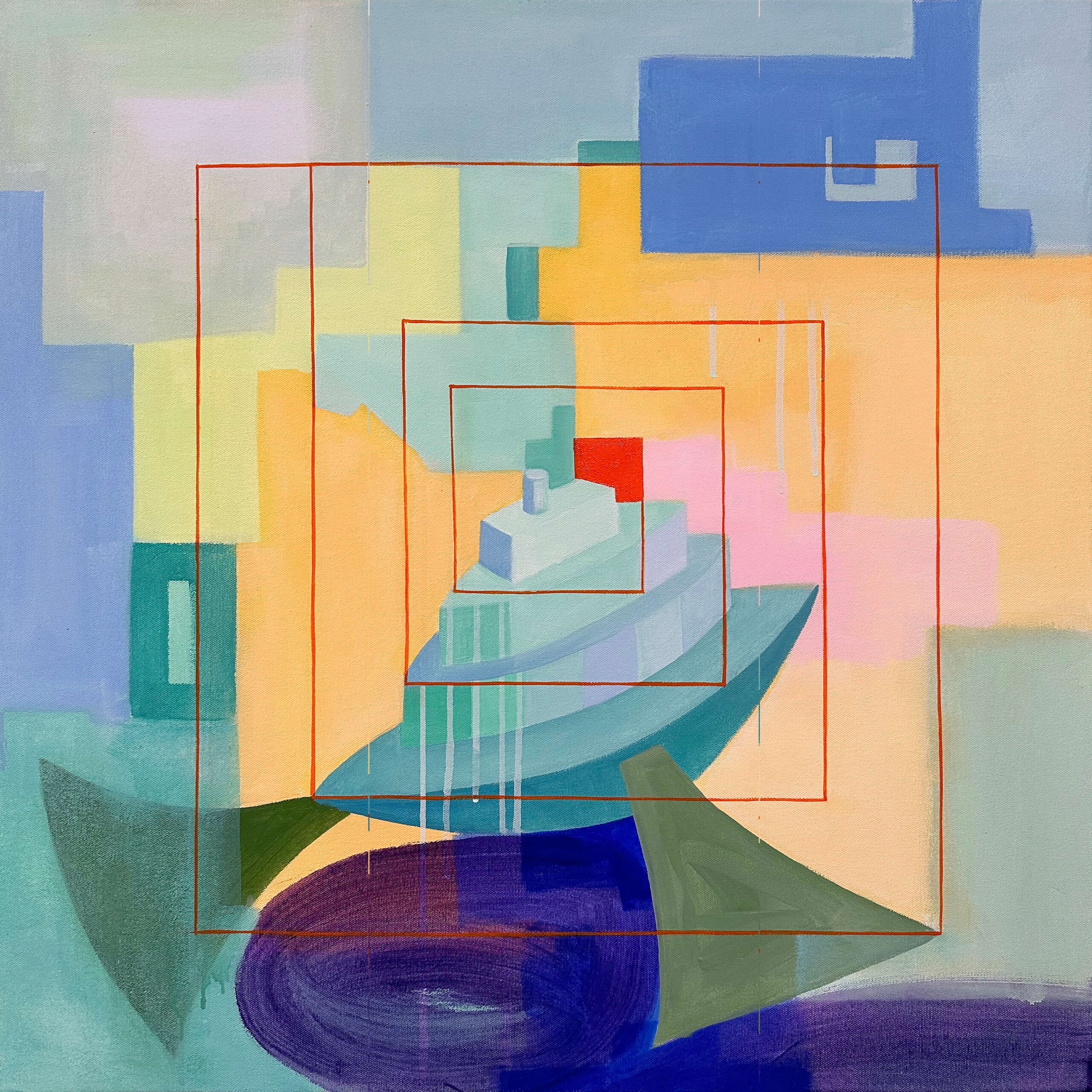 Emily Cheng, Memory Transporter, 2022, flashe on canvas