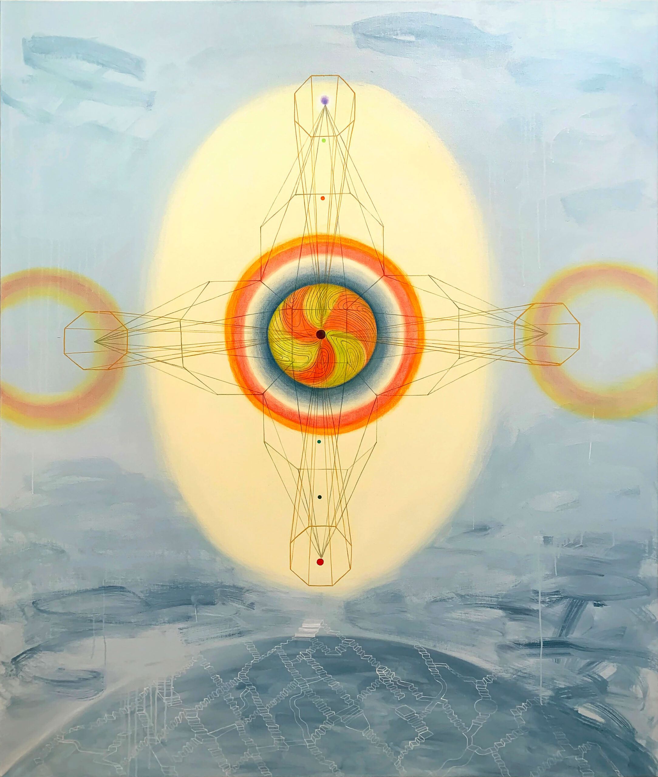 Emily Cheng, Pursuing Heaven, 2019, flashe on canvas
