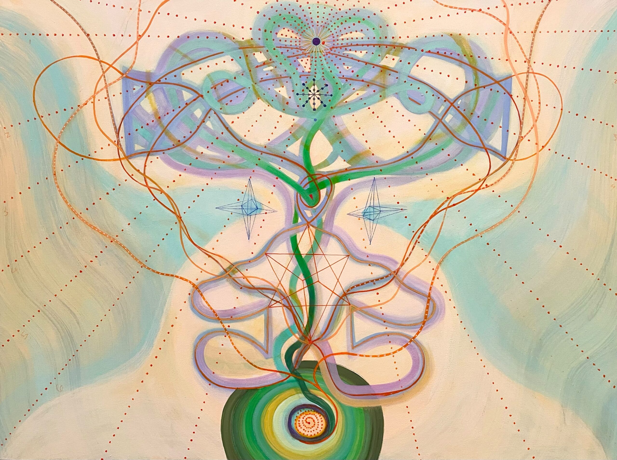 Emily Cheng, Red Triangle, 2023, flashe on canvas