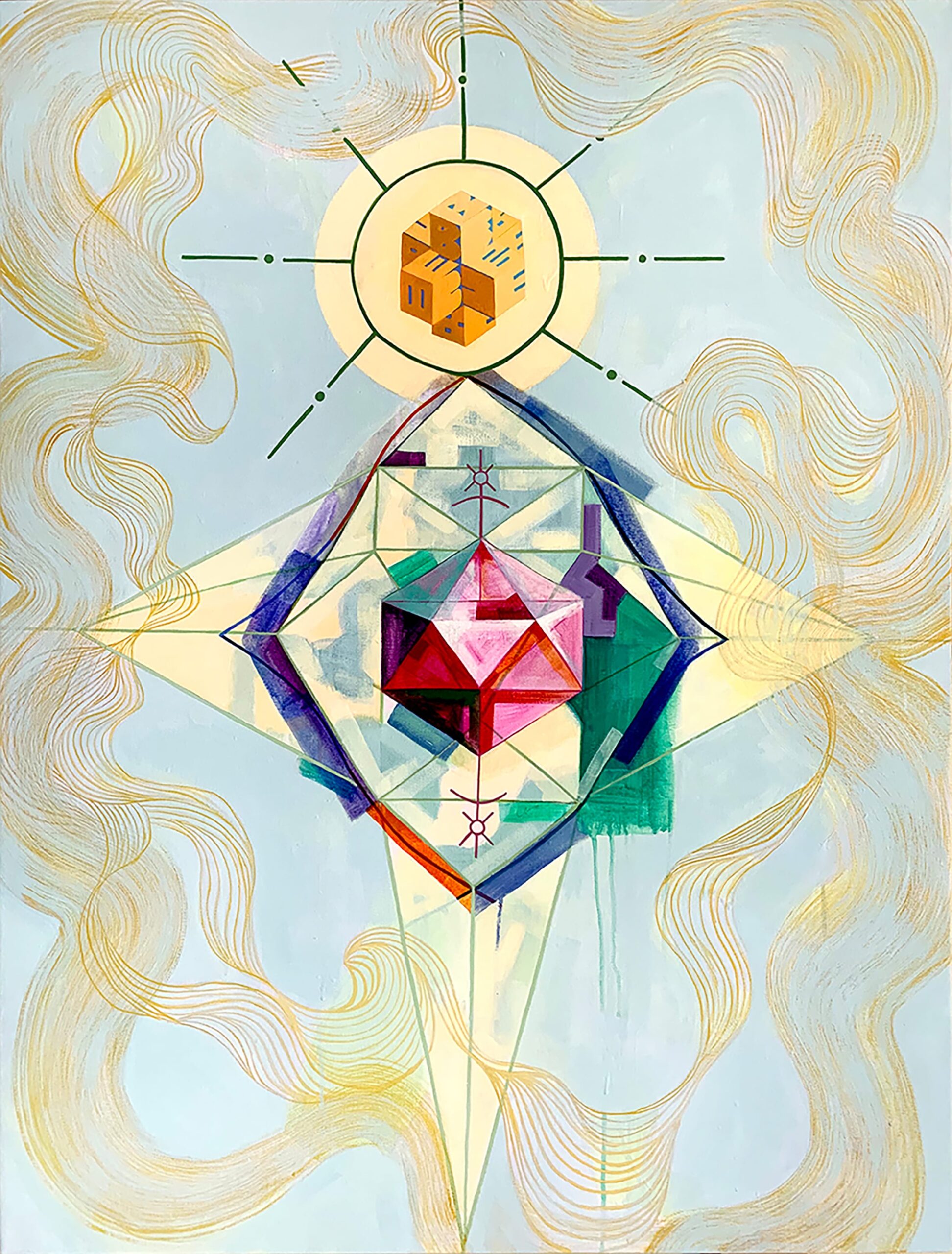Emily Cheng, Upright, 2020, flashe on canvas