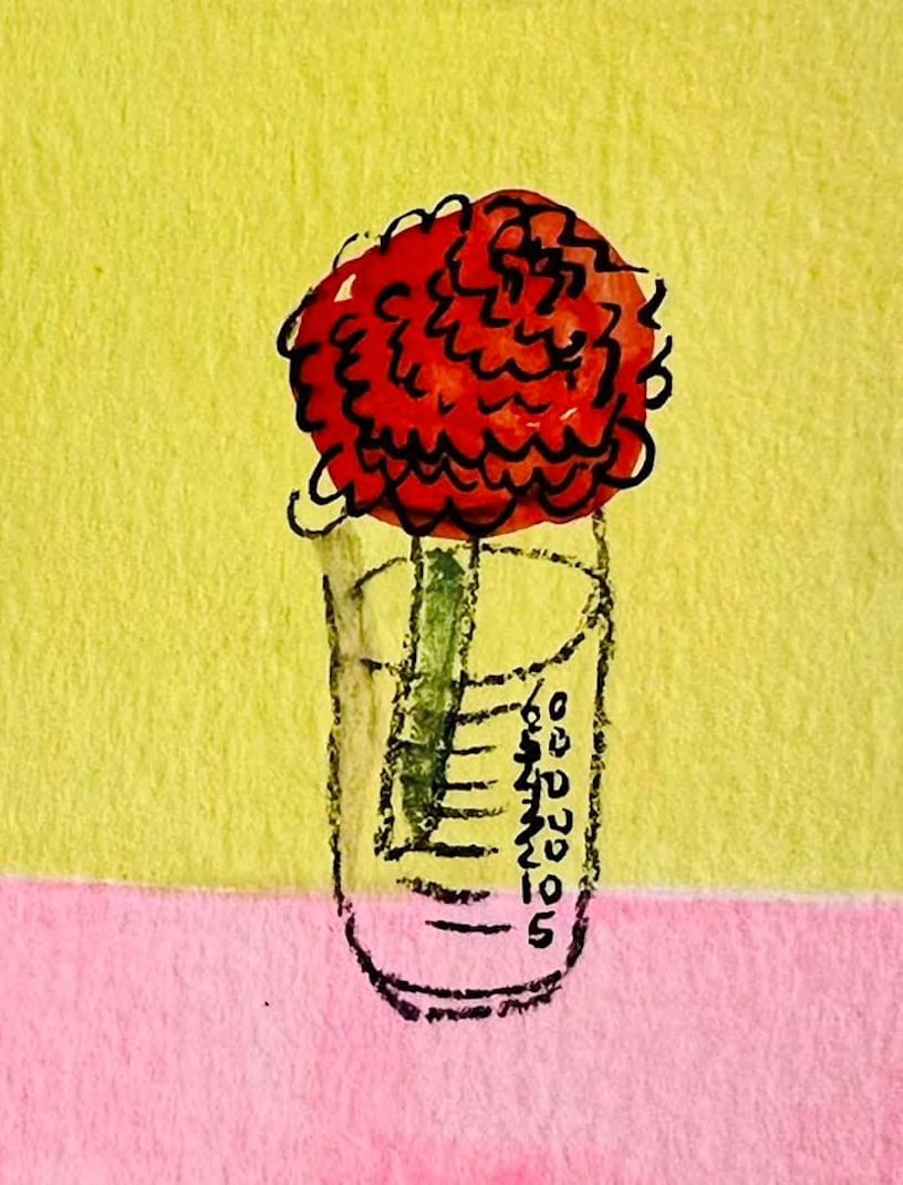 Evelyn Lu, Thinking of You, 2023, gouache and pastel on paper