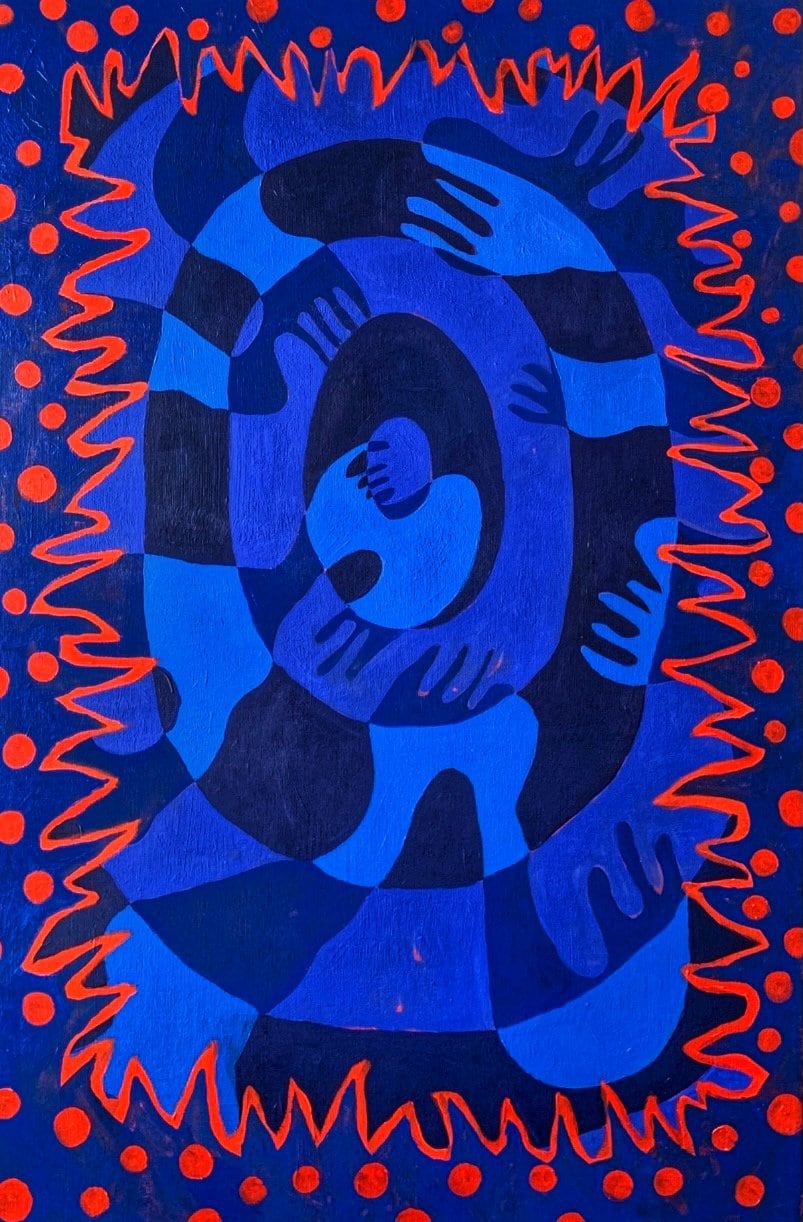 Frances Matassa, Kusama Study of A Flame, 2021, oil and acrylic on canvas
