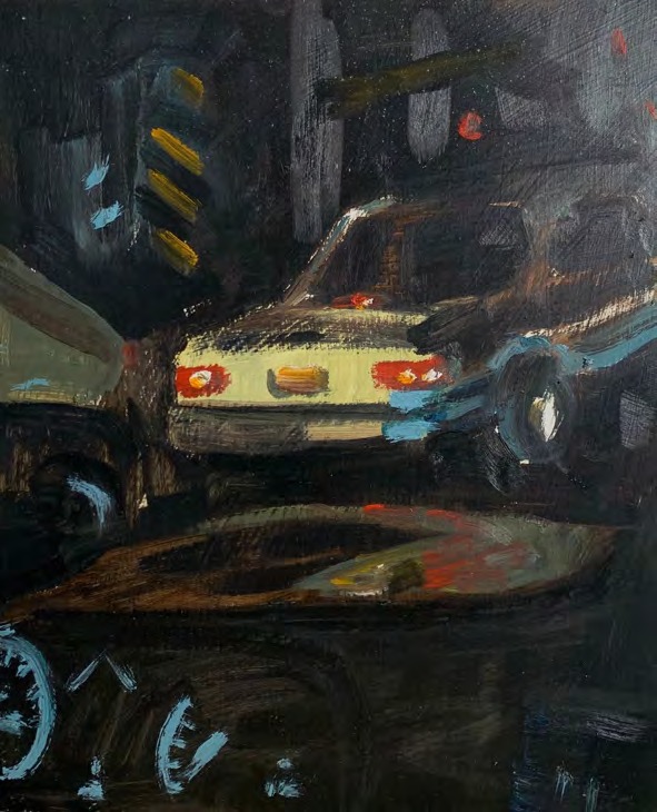 Helen Shu, Midnight Cowboy, 2020, oil on wood