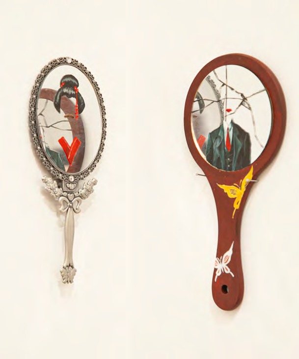 Jiahe Wang, Un Bel Di Vedremo, 2020, acrylic on two mirrors