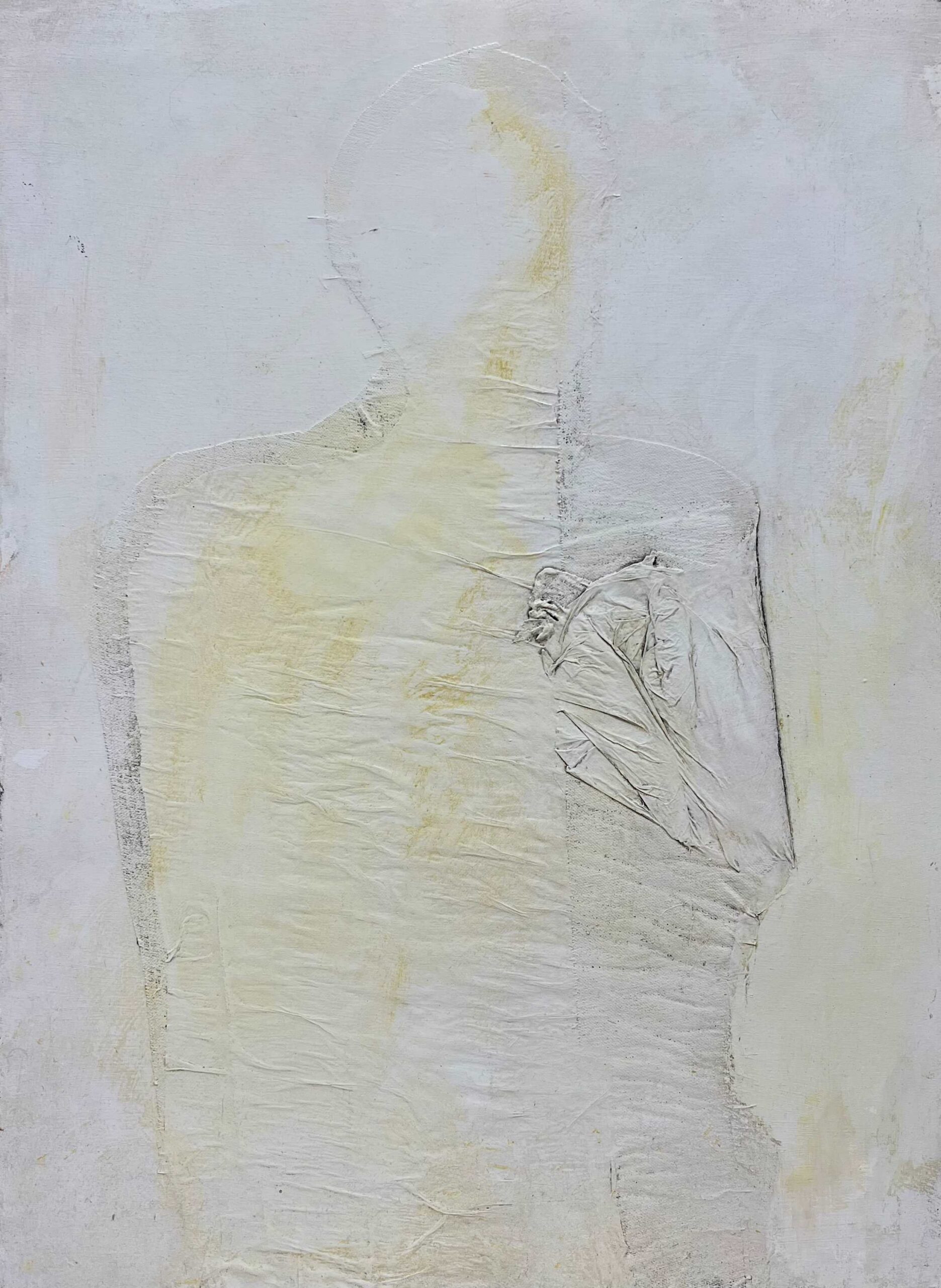 Jiayuan Shen, Untitled, 2021, paper, fabric, acrylic, ink, and adhesive