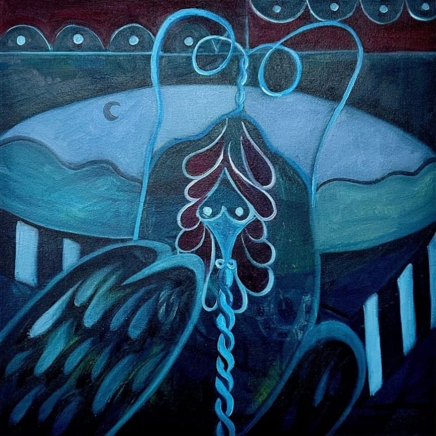 Jingqi Wang, Midnight Madness, 2023, oil and acrylic on canvas