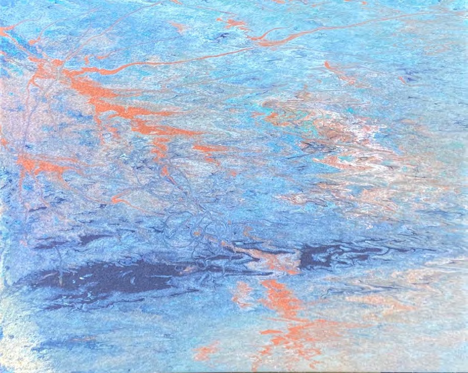 Jingyu Xu, Reflection, 2023, acrylic and sand on canvas