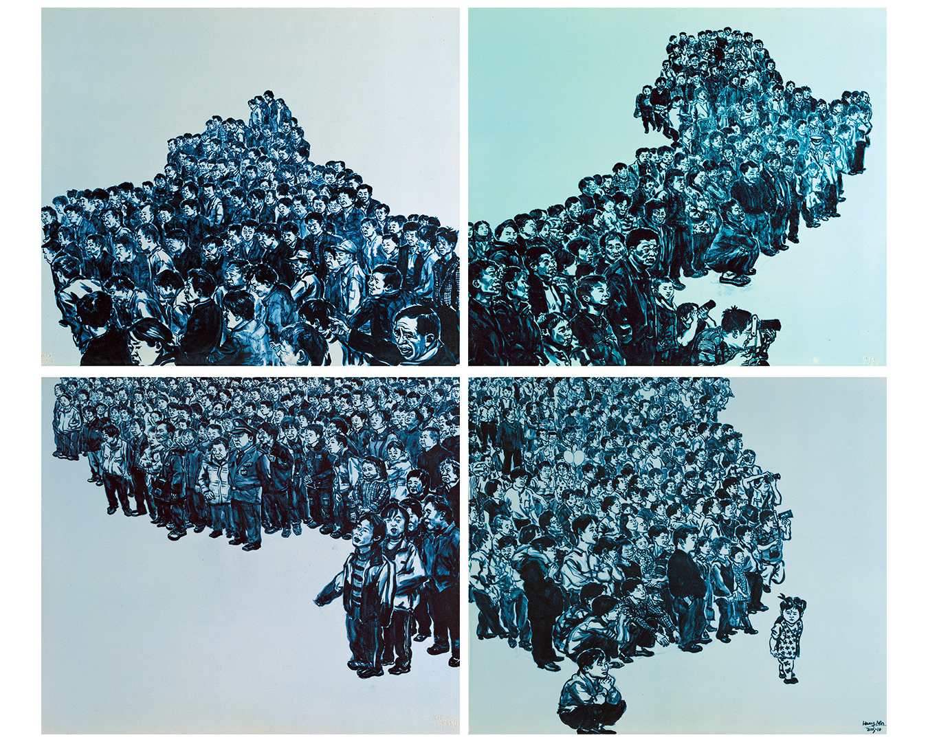 Min Huang, Porcelain Figure, 2005, ink and color on paper
