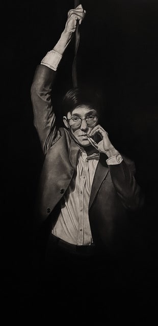 Misheel Adams, One Last Time, 2022, charcoal on paper