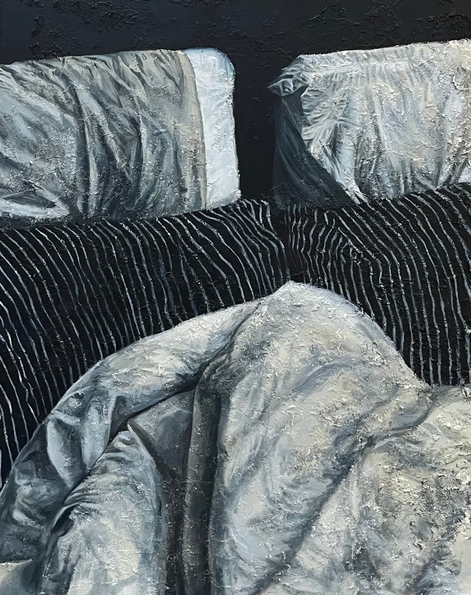 Se Young Yim, 11:11, 2023, cement and acrylic on canvas