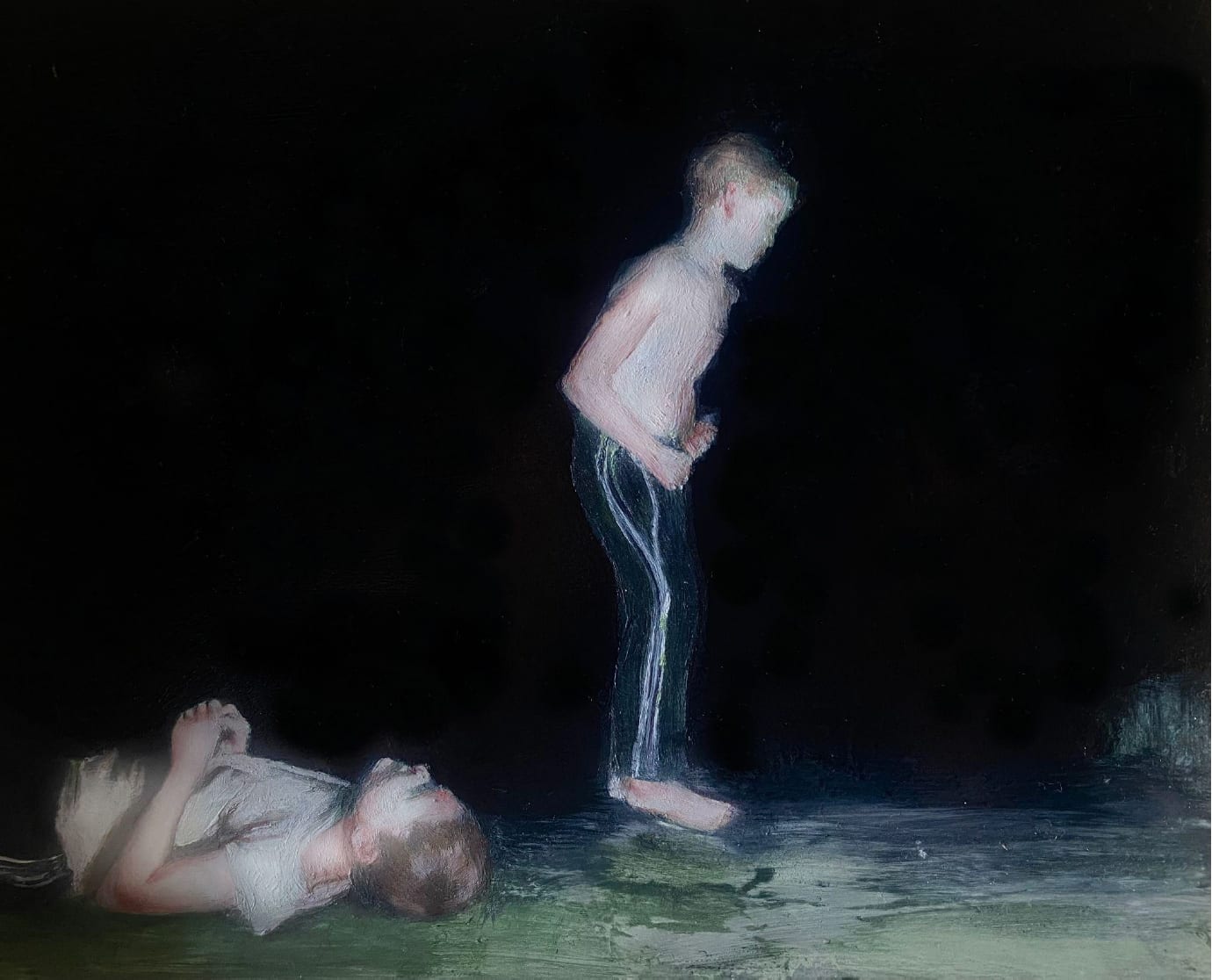 Sophia Weisensel, Porch Light, The Boys, 2022, oil on panel