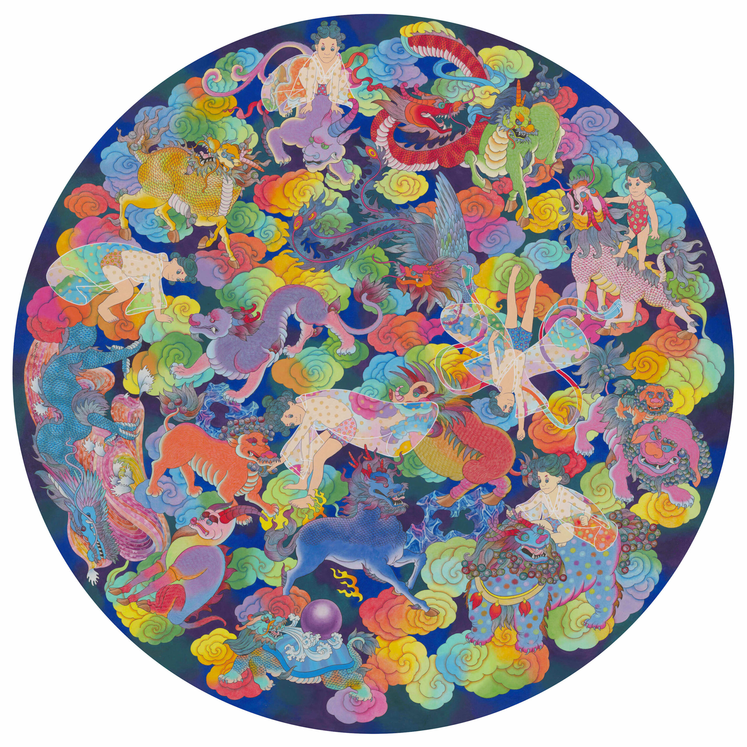 Tianlian Liu, Mythical Creature, 2020, color on paper
