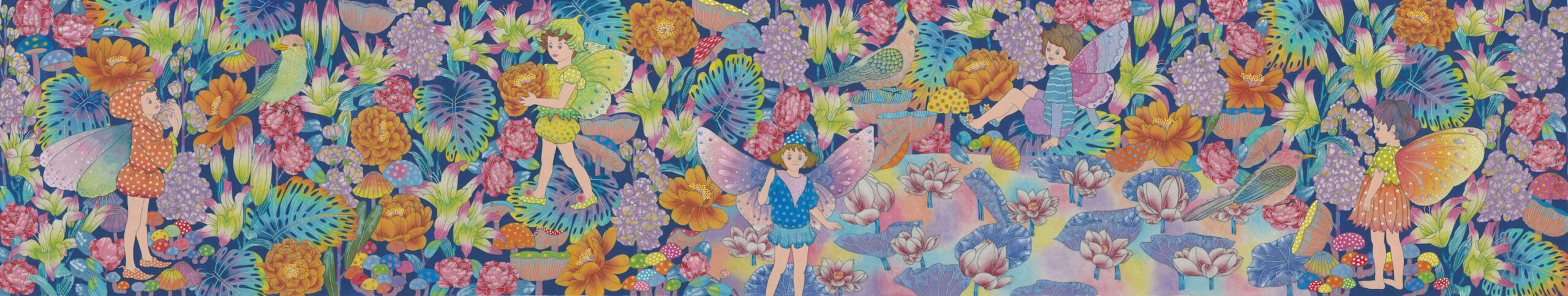 Tianlian Liu, Secret Garden, 2022, color on silk