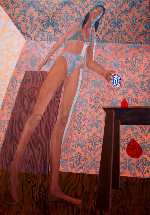 Wenhao Cai, Tea Party for Two, 2023, oil on canvas