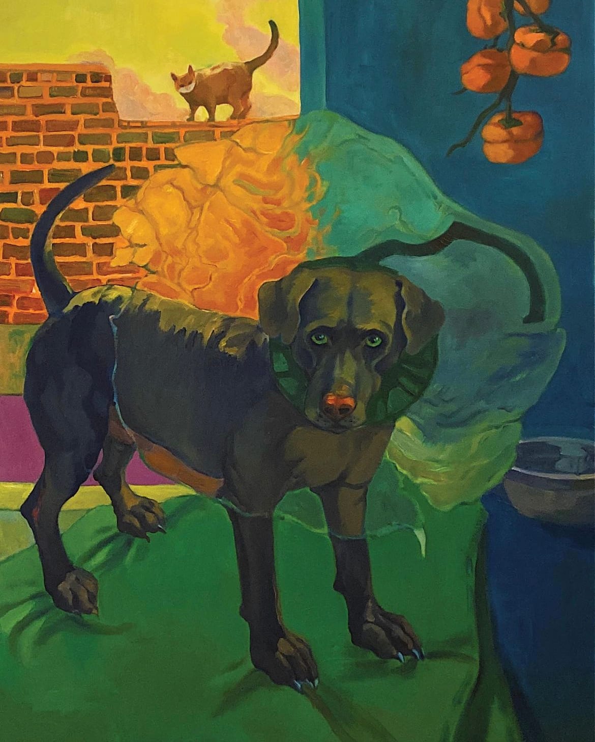 Xiangni Song, Dog and His Skin Disease, 2020, oil on canvas