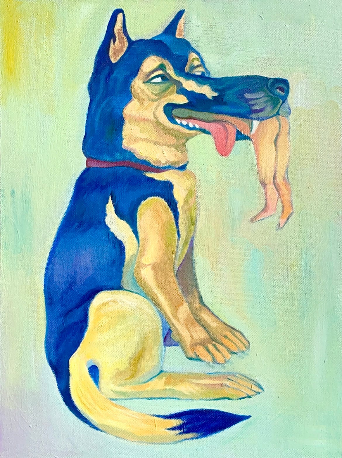 Xiangni Song, Dog Never Bite, 2022, oil on canvas