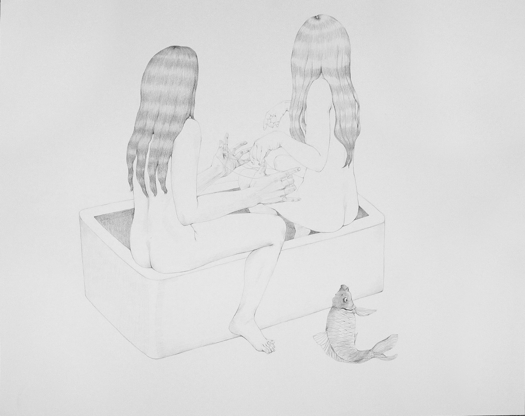 Xiangni Song, Twin, 2021, pencil drawing on paper