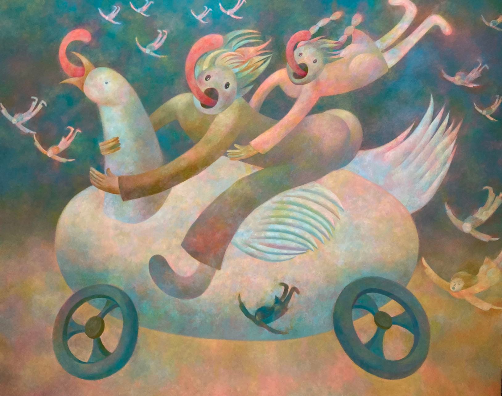 Xinyu Wo, Fly Out Of the Milky Way, 2023, oil on canvas