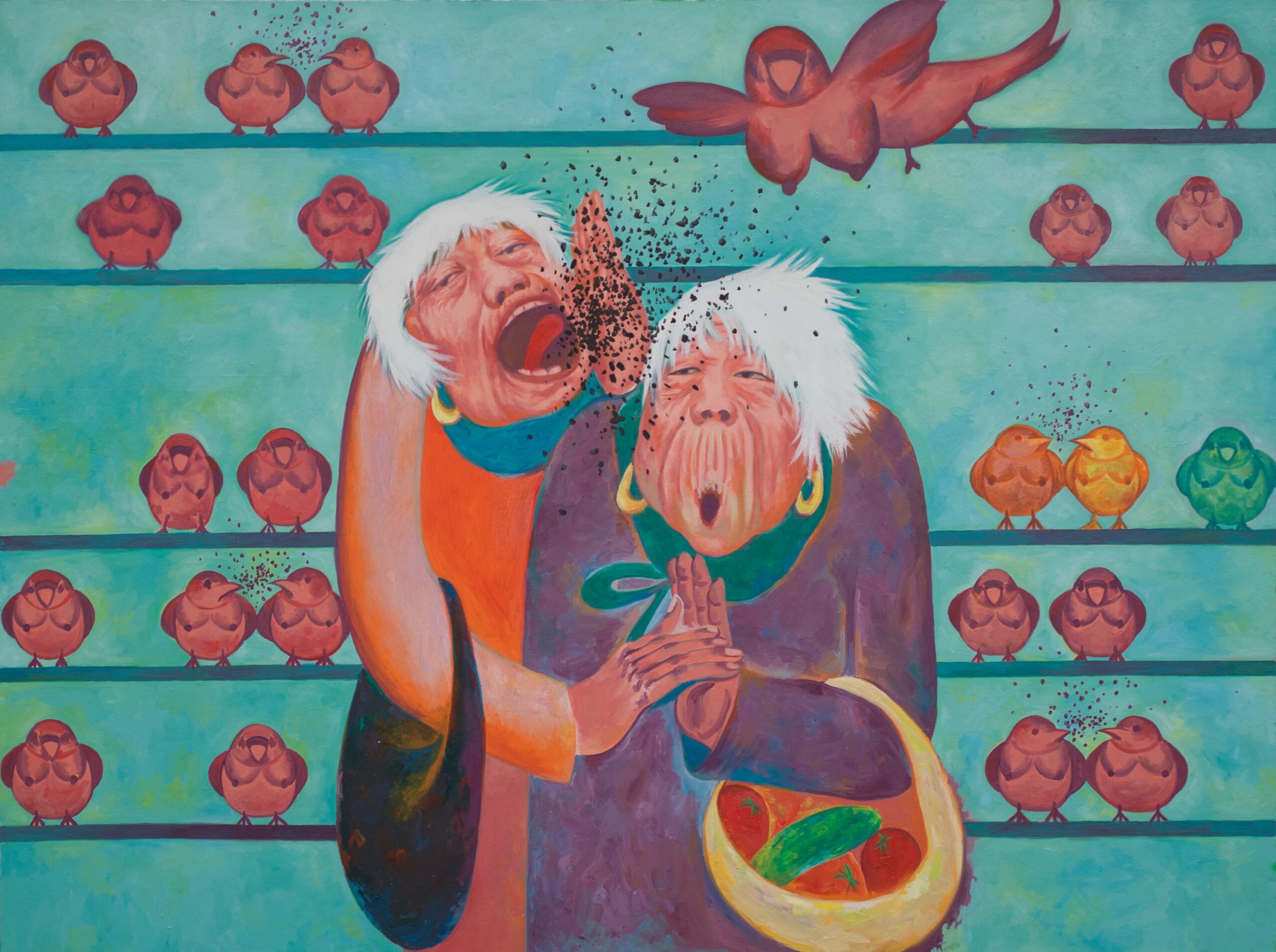 Xinyu Wo, Girls Just Wanna Have Fun, 2022, oil on canvas
