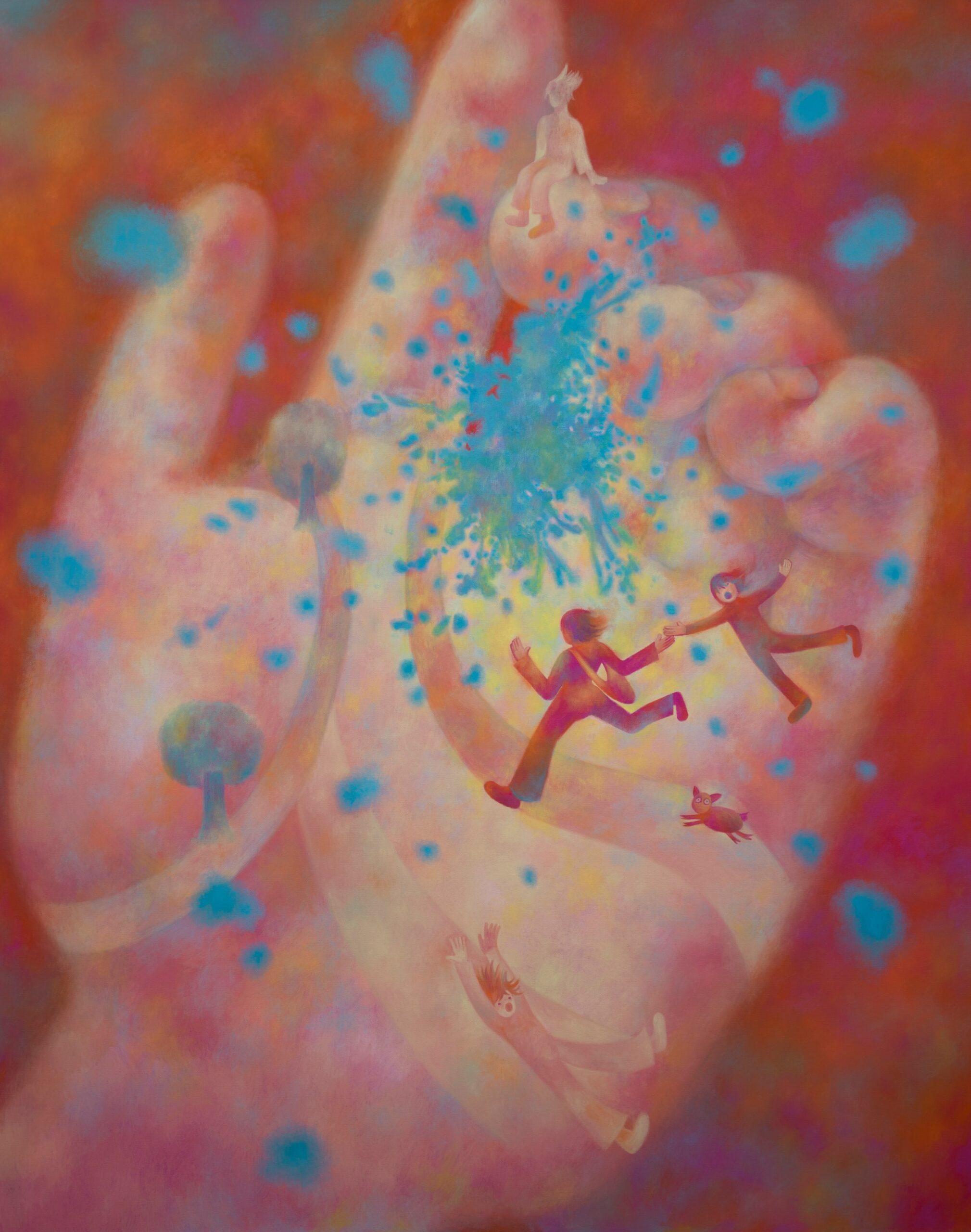 Xinyu Wo, Slipping Through the Crack of Time, 2023, oil on canvas