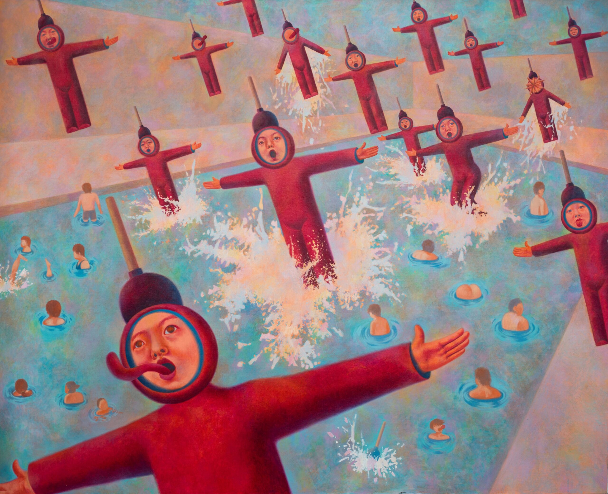 Xinyu Wo, Start to Loose Control, 2023, oil on canvas