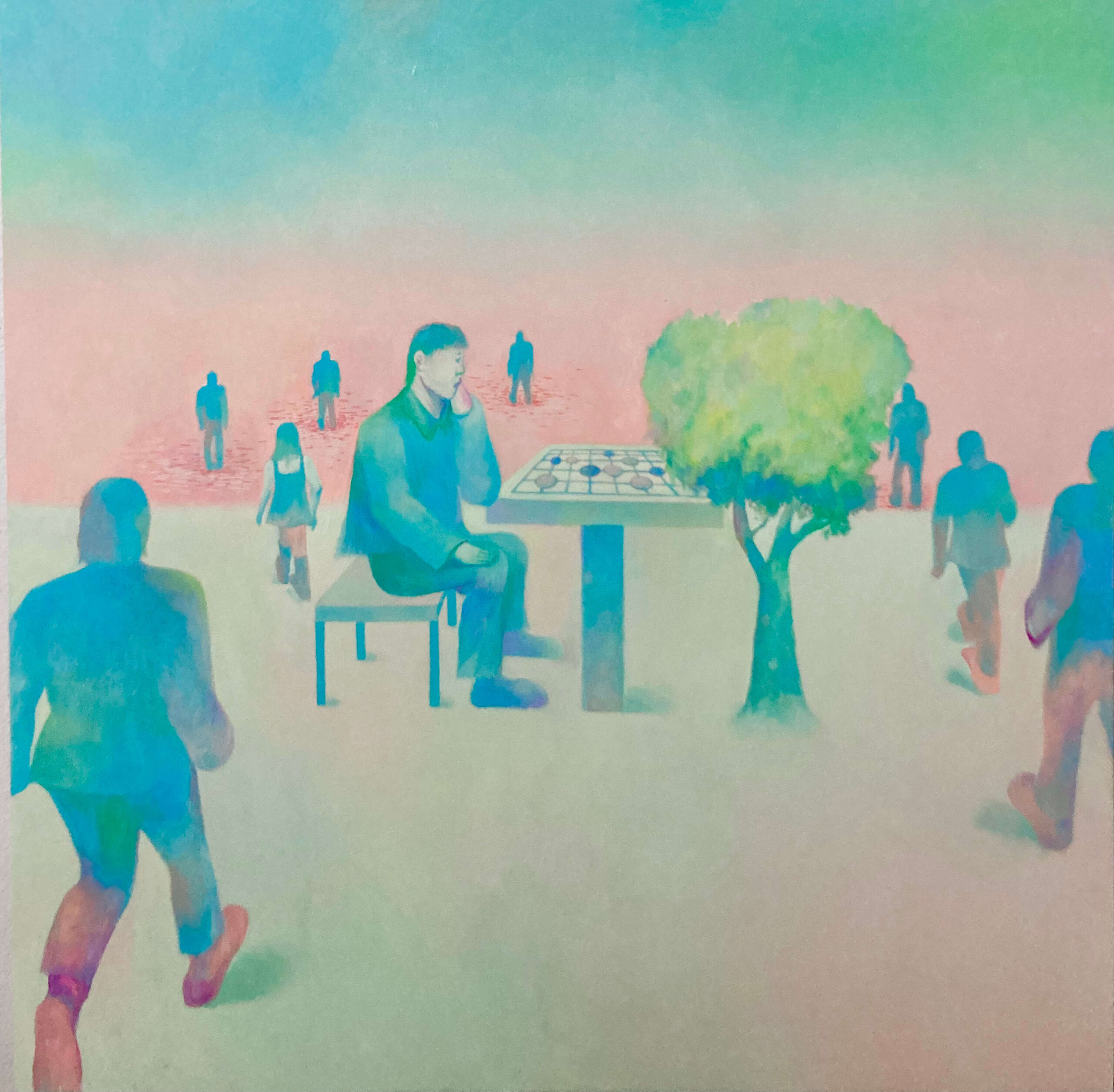 Xinyu Wo, Towards the Light, 2022, oil on canvas