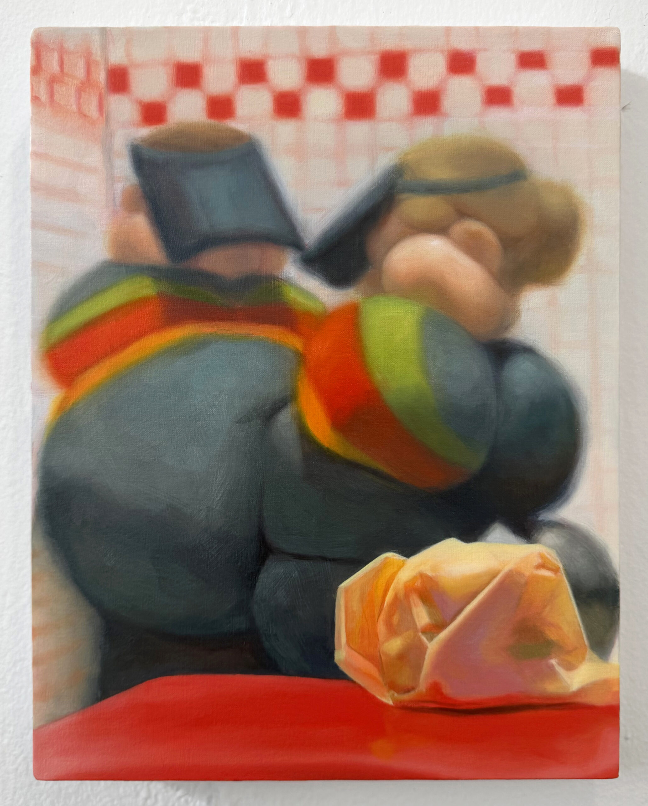 Ally Cotton, Making a Whopper Jr., 2026, oil on linen