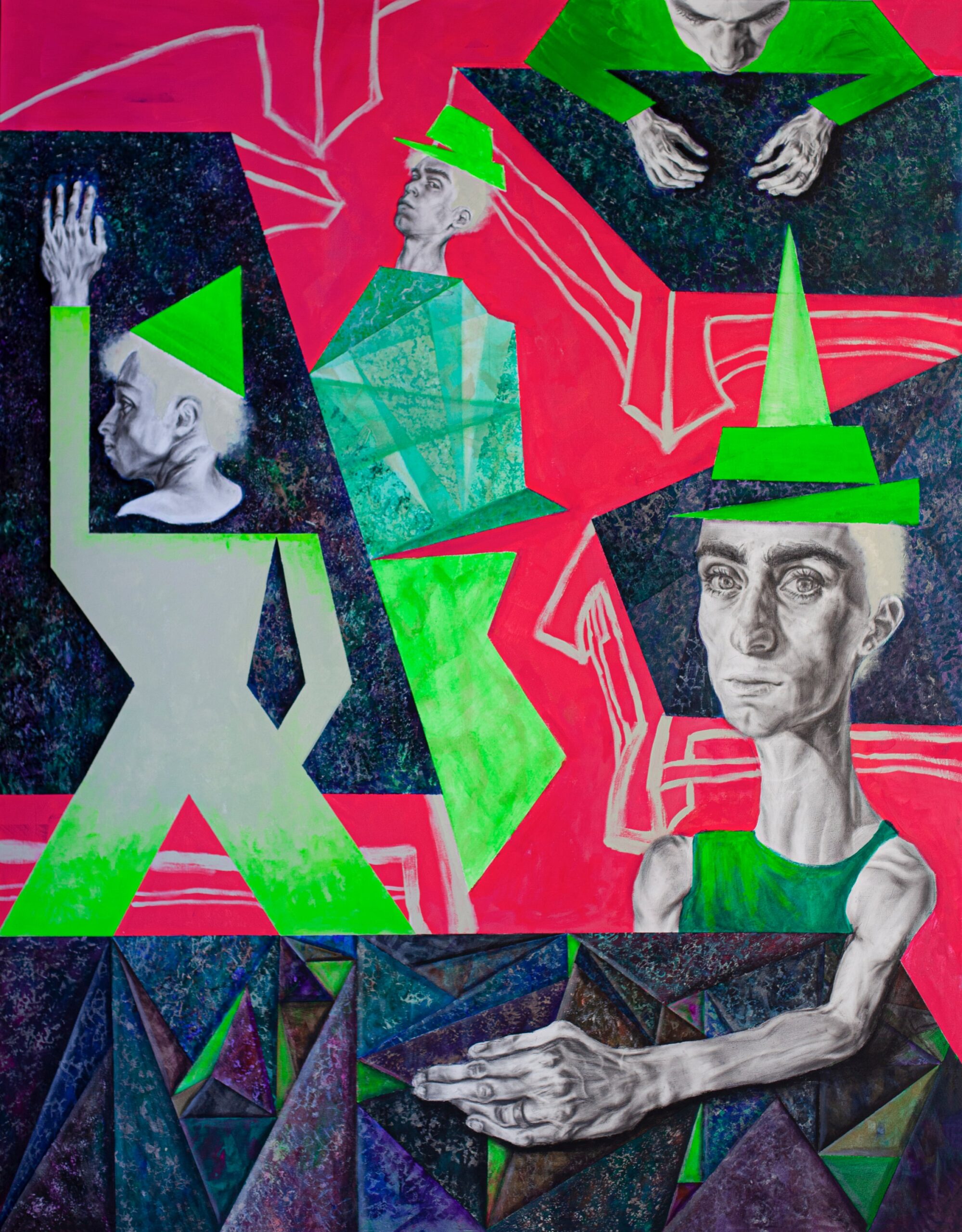 Amy Liu, Fragmented, 2022, acrylic and graphite on canvas