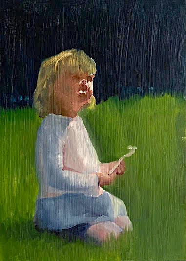 Anna Gryglak, Bedside, 2022, oil on wood