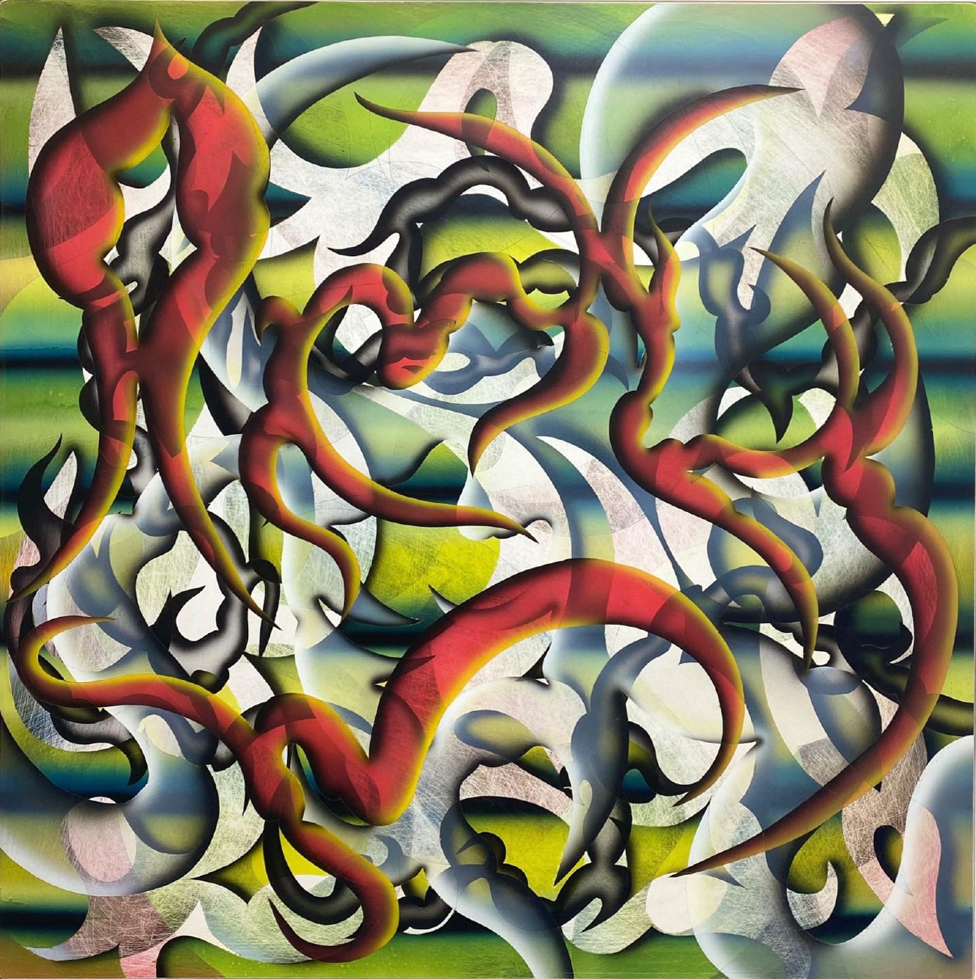 Feyzi Kutay Tufekci, 4R4835QU3 53M1071C5, 2022, acrylic on panel