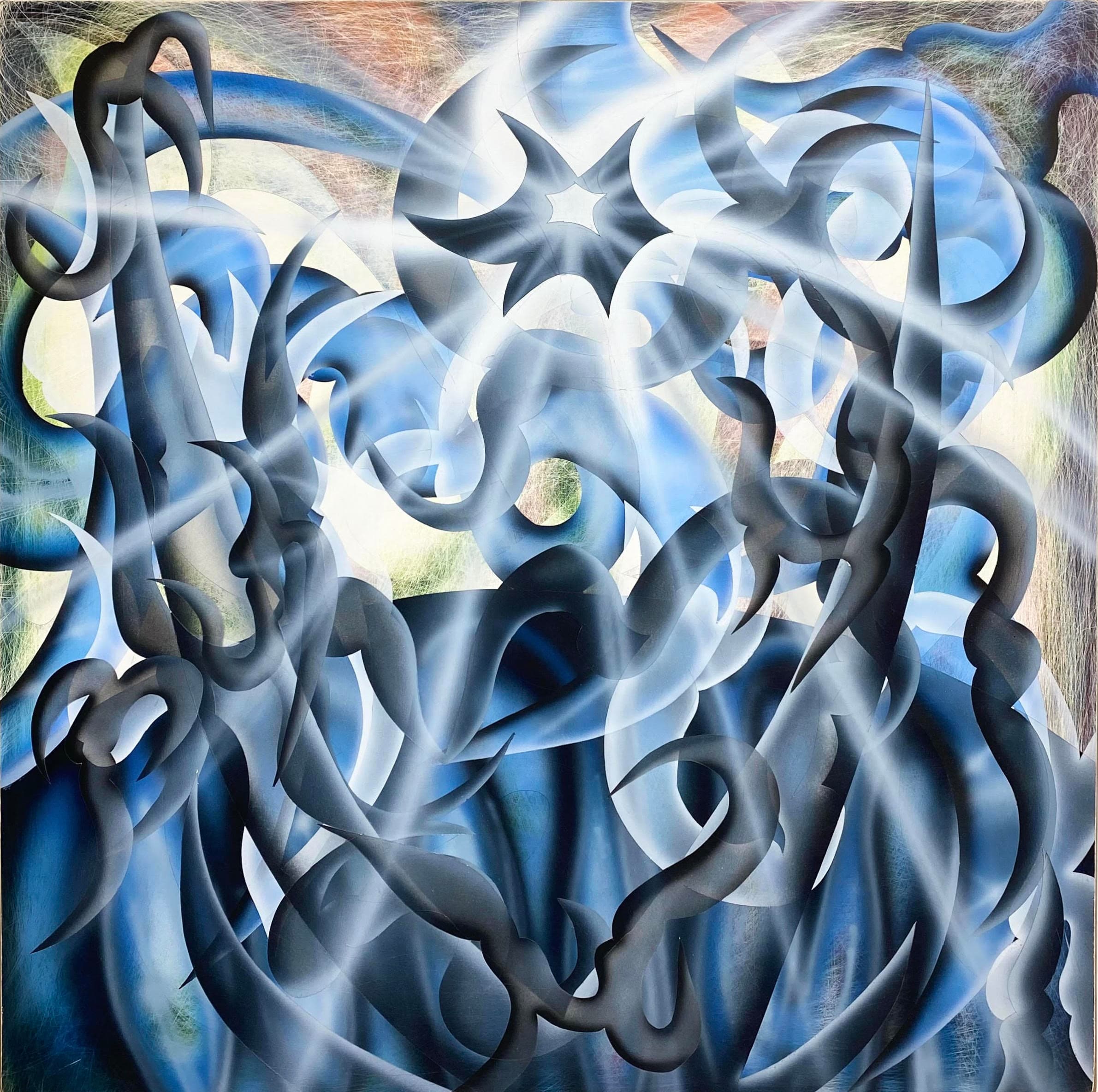 Feyzi Kutay Tufekci, 51R1U5 3CL1P53, 2022, acrylic on panel